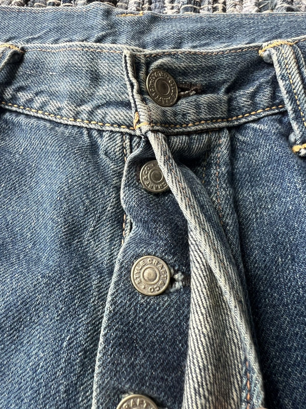 Evisu Vintage Evisu No 1 Raw Hem Beauty Faded Selvaged Jorts Denim Size US 33 - 7 Thumbnail