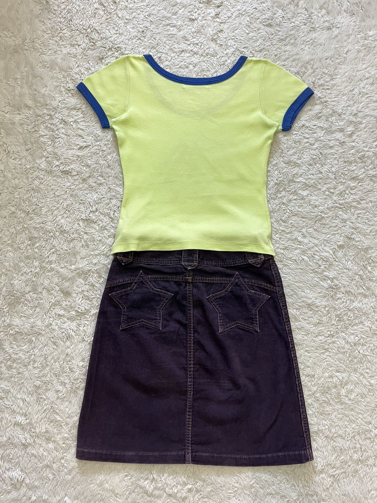 combo vintage hysteric glamour crop tee & corduroy skirt
