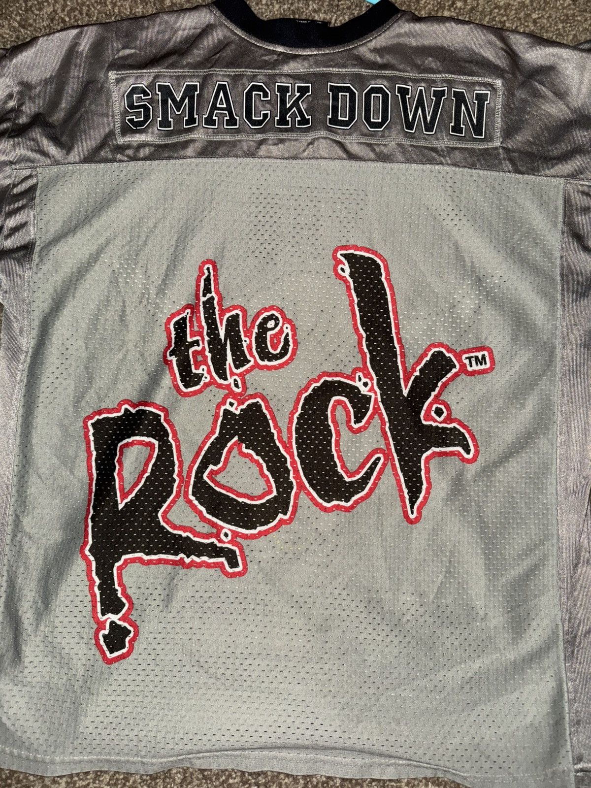 WWF RARE Vintage 1999 The Rock Smackdown Jersey WWF WWE Size US M / EU 48-50 / 2 - 4 Thumbnail
