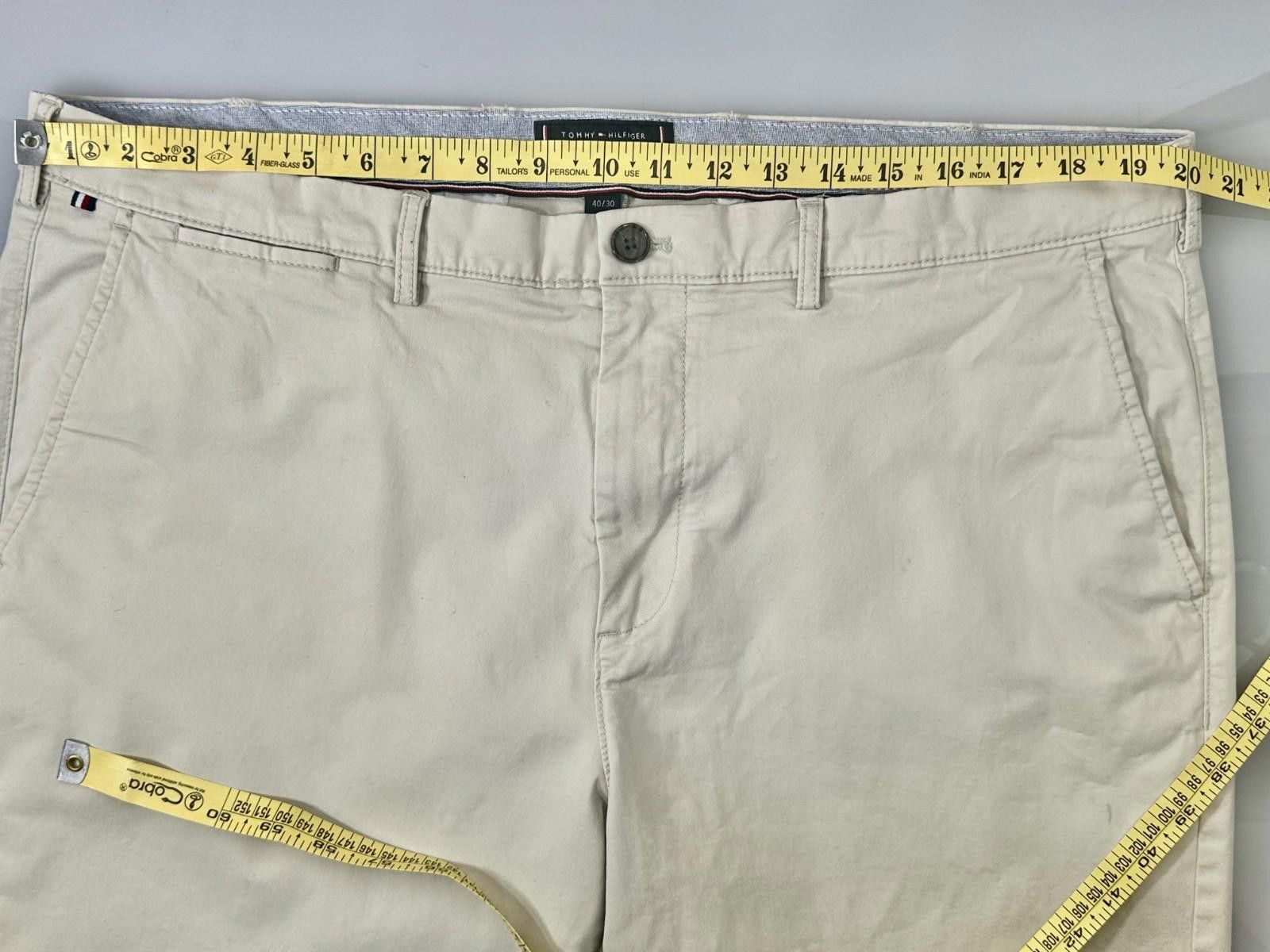 Tommy Hilfiger Tommy Hilfiger Straight Fit Chinos Beige Men's 40/30 Size US 40 / EU 56 - 3 Thumbnail