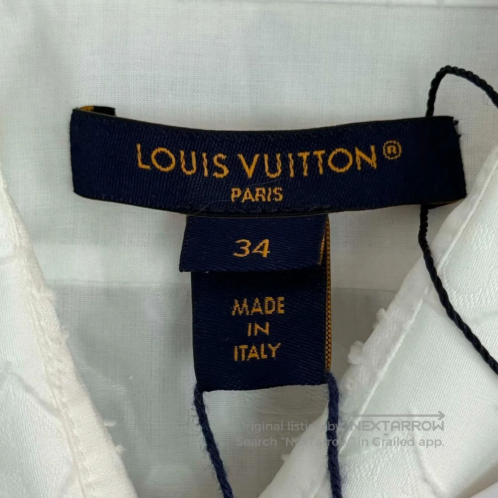Louis Vuitton LV White Logo Pattern Button-Up Shirt. Size US XS / EU 42 / 0 - 5 Thumbnail