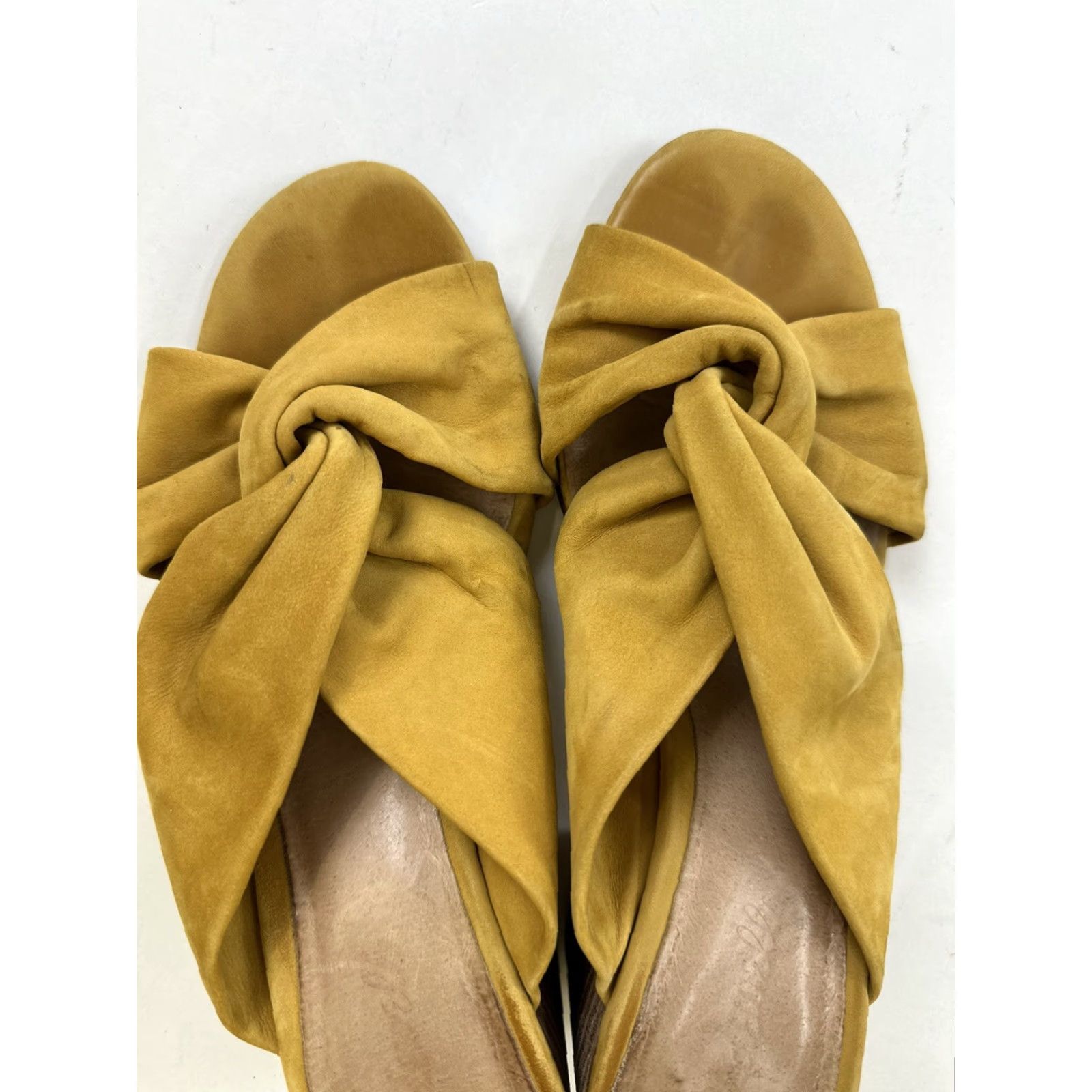 Madewell MADewell Yellow Leather Strappy Sandals Women’s 8 Block Heel Size US 8 / IT 38 - 6 Thumbnail