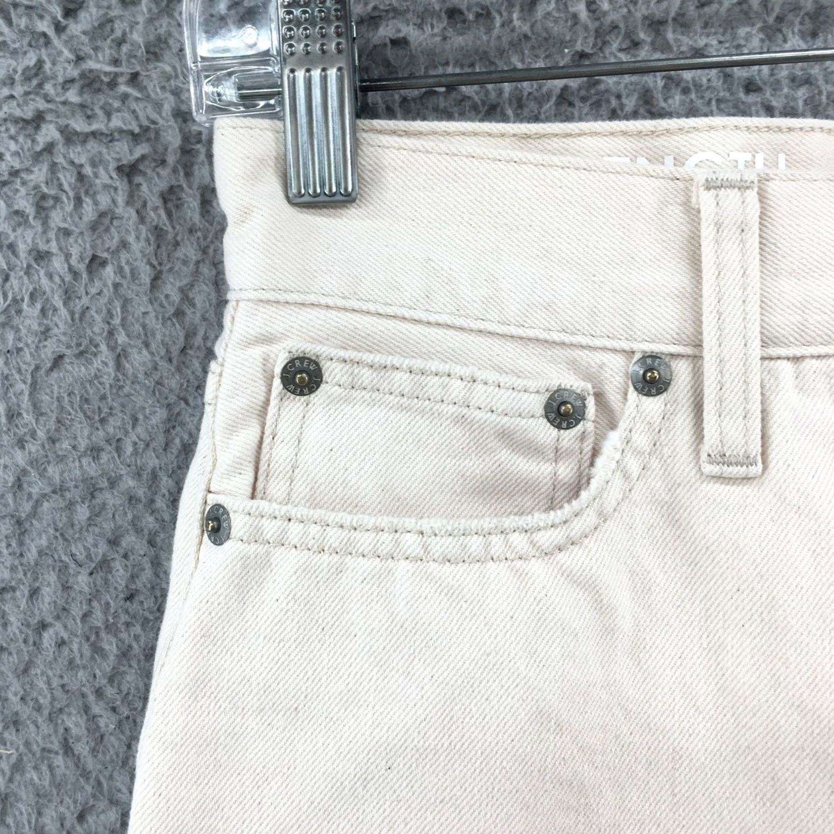J.Crew J.CREW Jeans Womens 24 Cream Full Length Classic Straight Leg Zip Fly Frayed Hem Autumn Mens Womens Size 42" / US 20 - 4 Thumbnail