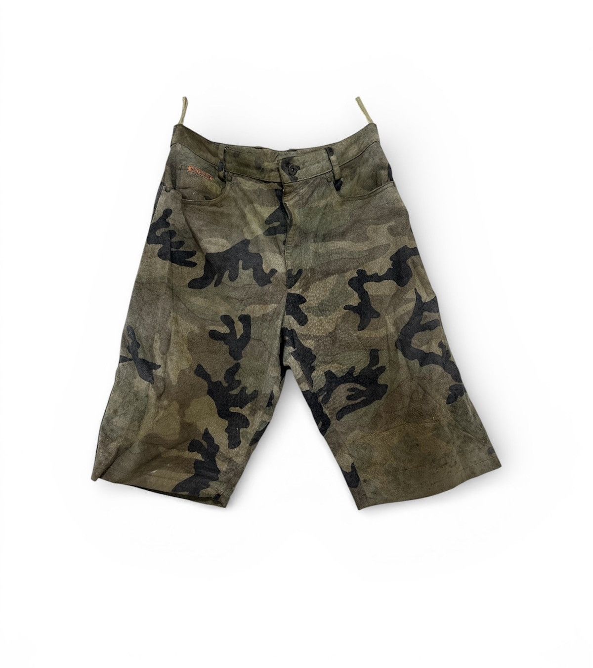 Harley Davidson Vintage Harley Davidson Short Pant Camouflage Leather Design Size US 30 / EU 46 - 1 Thumbnail