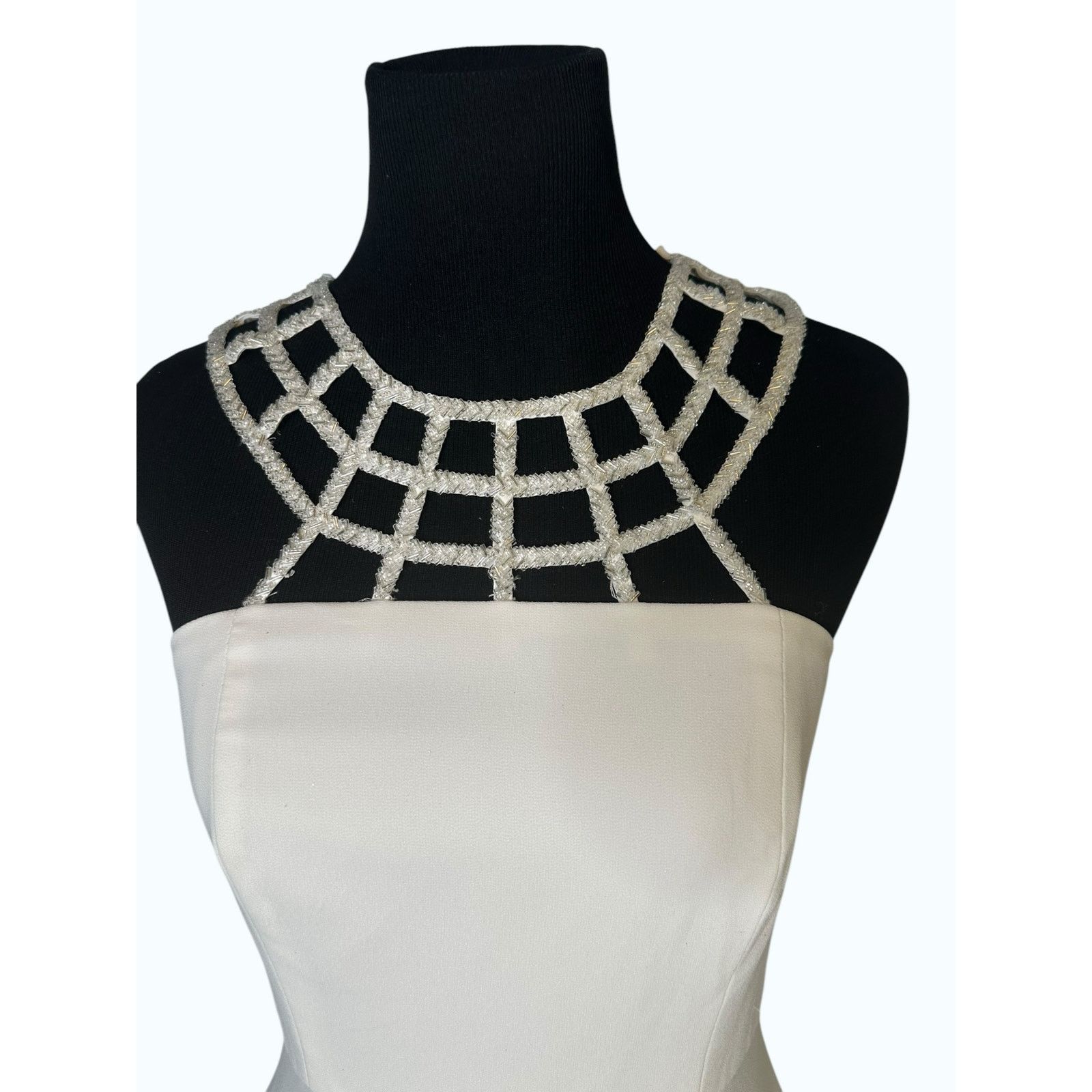 GB GB white neck embellished detail long wedding dress size S Size S / US 4 / IT 40 - 17 Thumbnail