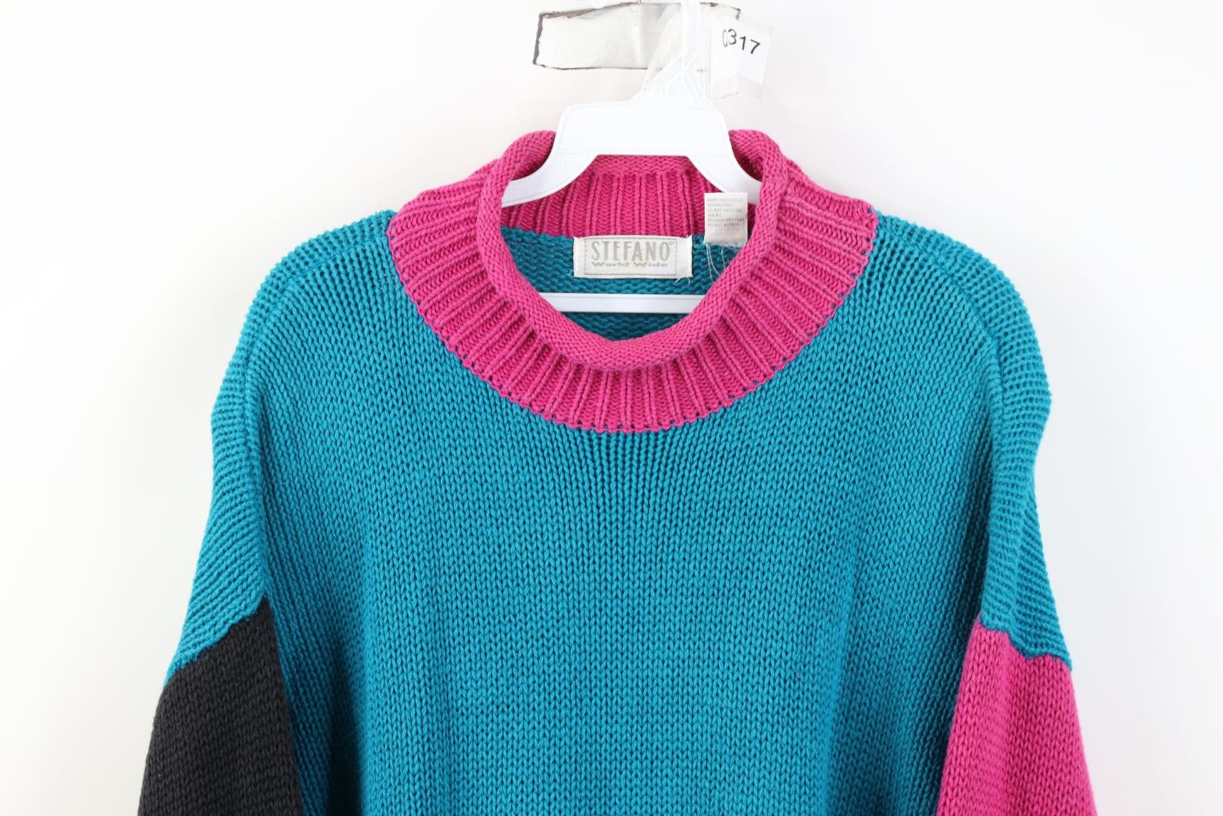 Vintage Vintage 90s Streetwear Block Marled Knit Tunic Sweater Size L / US 10 / IT 46 - 2 Thumbnail