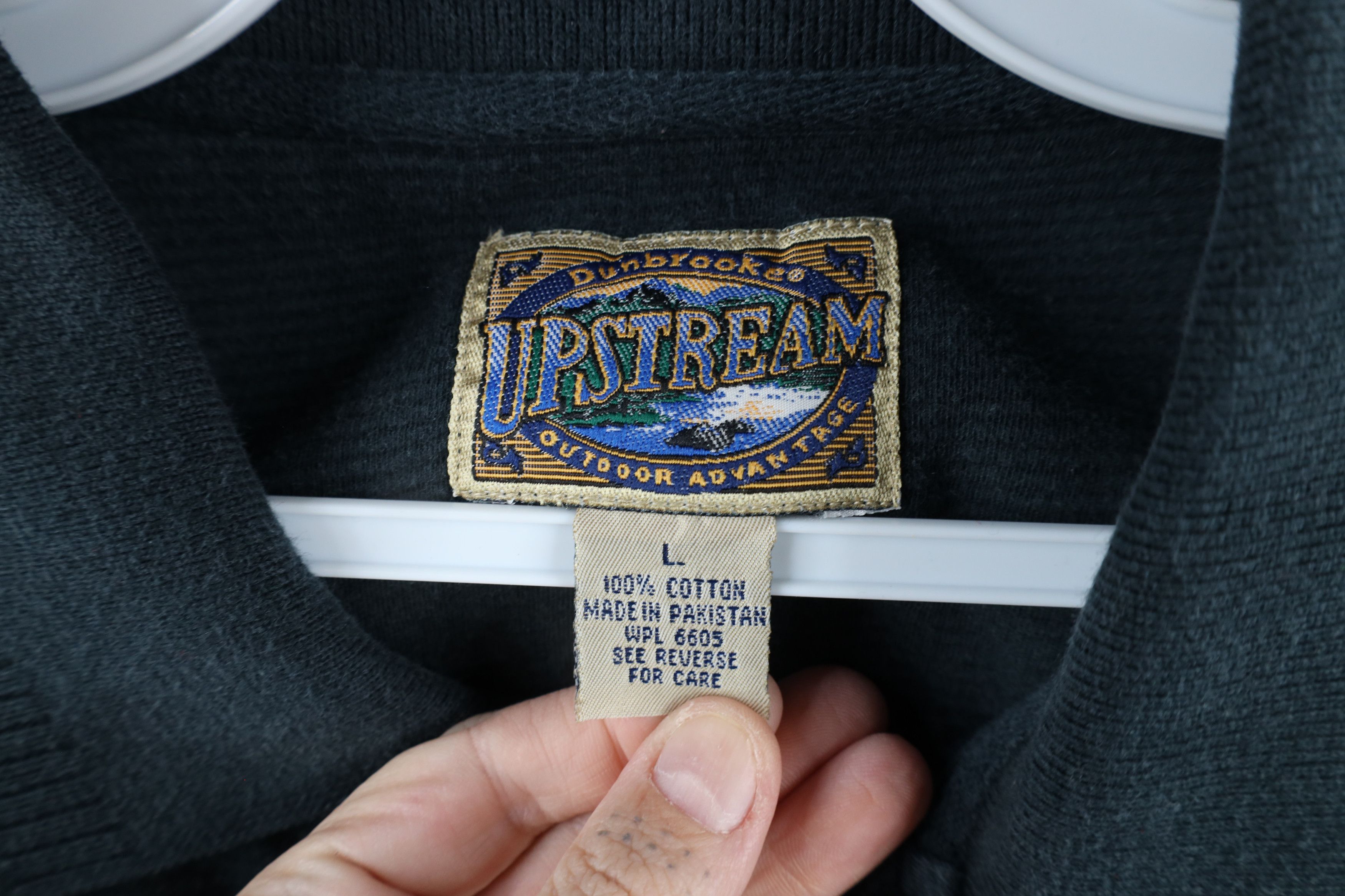 Vintage Vintage 90s Streetwear Baggy Fit Ribbed Knit Polo Black Size US L / EU 52-54 / 3 - 5 Thumbnail