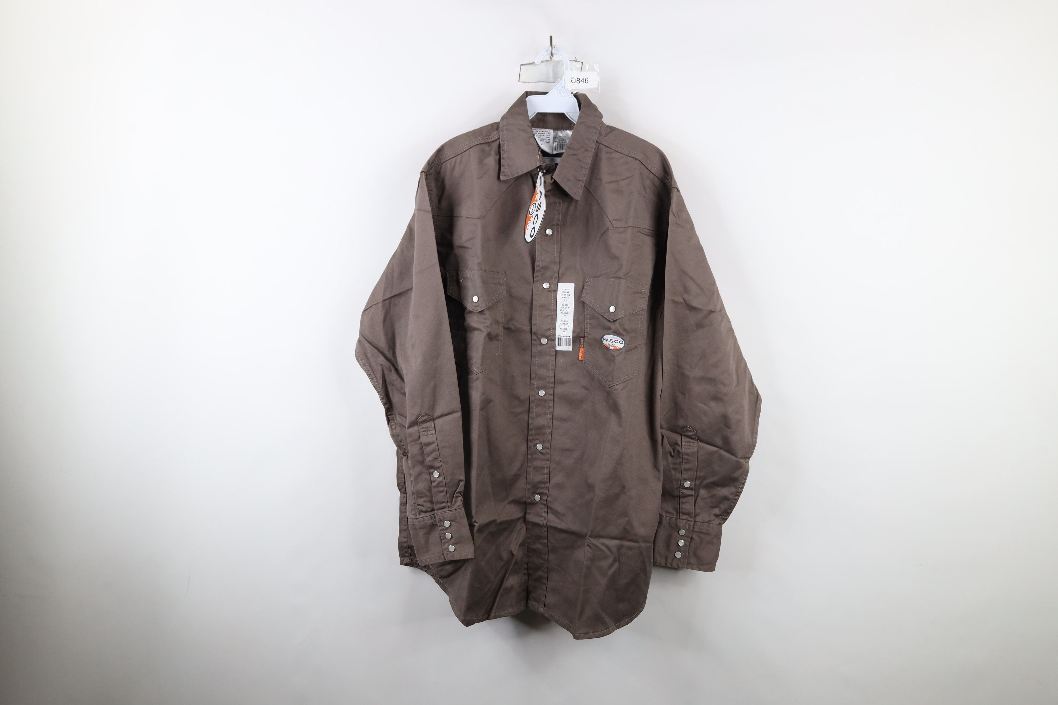 Vintage New Rasco FR Resistant 7.5 oz Western Snap Button Shirt Gray Size US XL / EU 56 / 4 - 1 Thumbnail