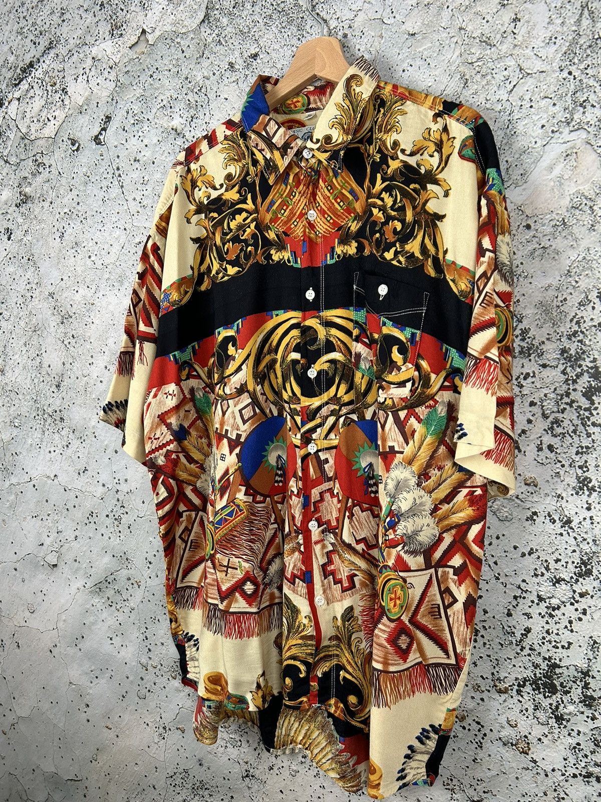 Other Vintage Indian Shirt 90s Crazy Hawaiian Streetwear Skate Size US XXL / EU 58 / 5 - 2 Thumbnail