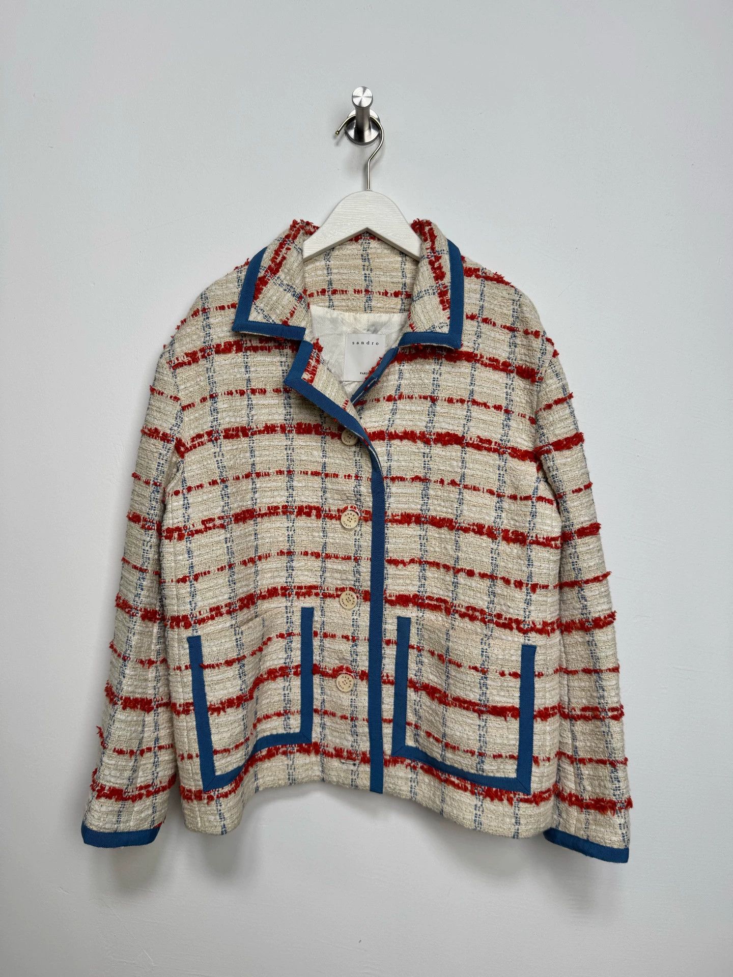 Sandro Sandro Chanel-style checked jacket women's new 36 Size XS / US 0-2 / IT 36-38 - 1 Thumbnail