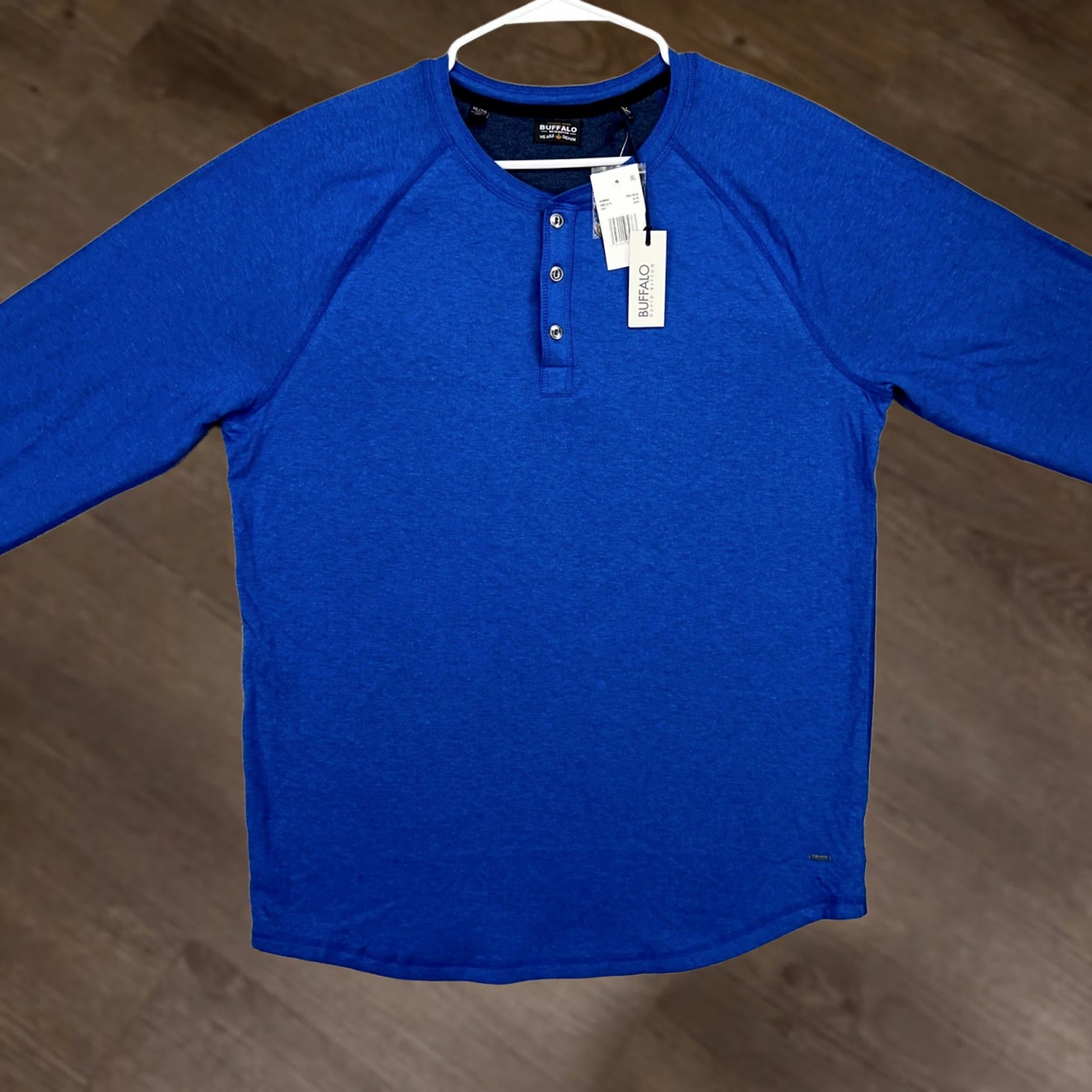 Buffalo David Bitton Buffalo by David Bitton Mens Henley Sweater XL Blue Pullover Long Sleeve Knit NEW Size US XL / EU 56 / 4 - 1 Thumbnail
