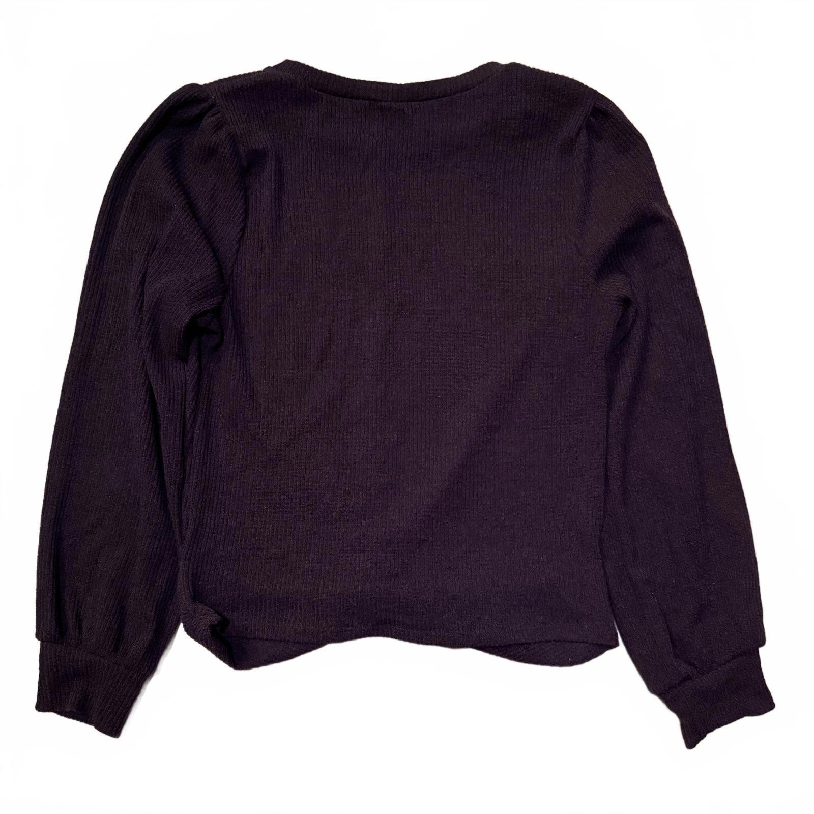 Luchiano Visconti LUSH rib-knit twist-front long sleeve top, deep plum – XXL Size XXL / US 16-18 / IT 52-54 - 2 Thumbnail