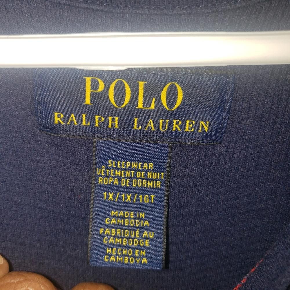 Polo Ralph Lauren CT415a Ralph Lauren Men’s Waffle Knit Navy Sleep Shirt 1X Size US XL / EU 56 / 4 - 3 Thumbnail