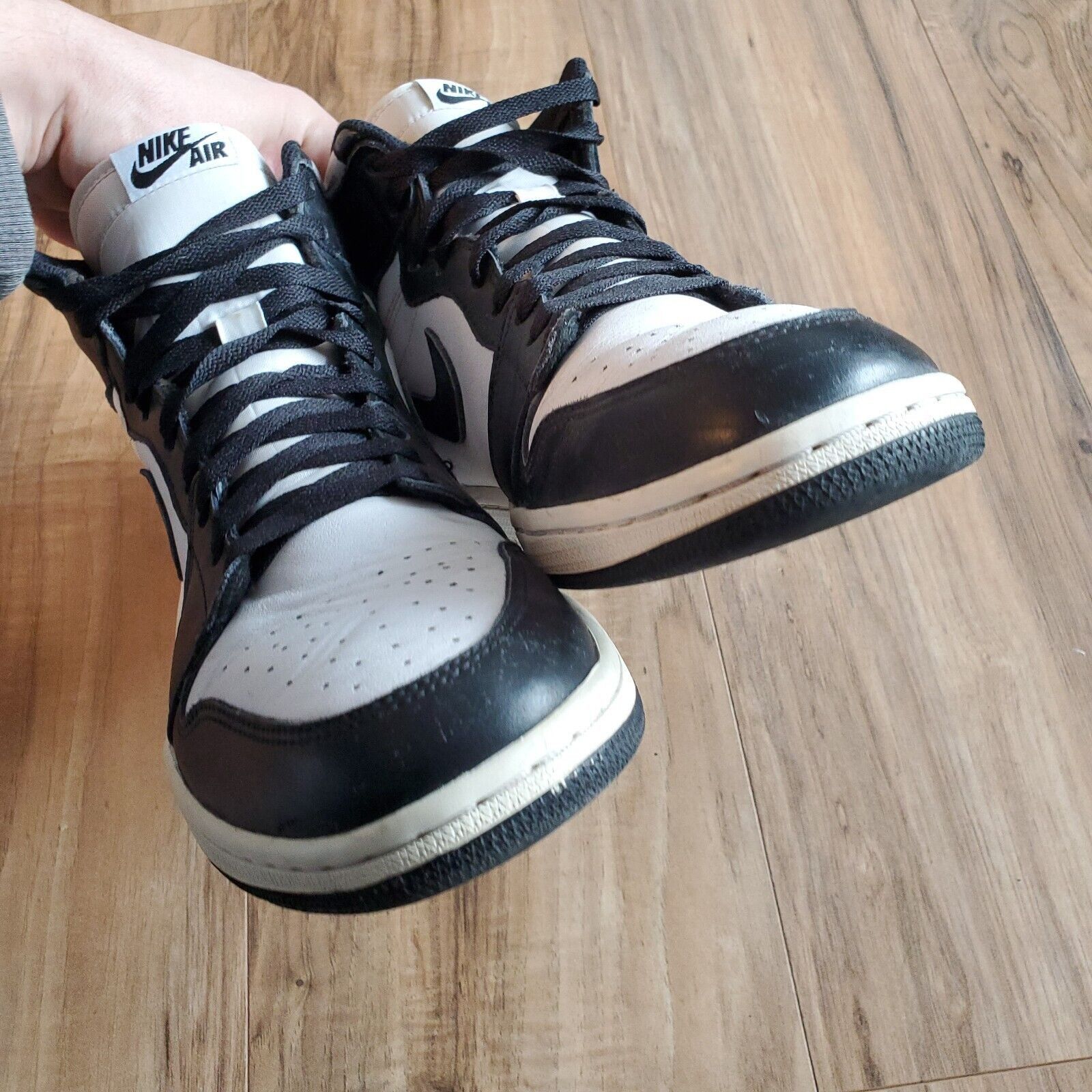 Jordan Brand × Nike 2014 Nike Jordan 1 High OG Black White size 11 us mens Size US 11 / EU 44 - 4 Thumbnail