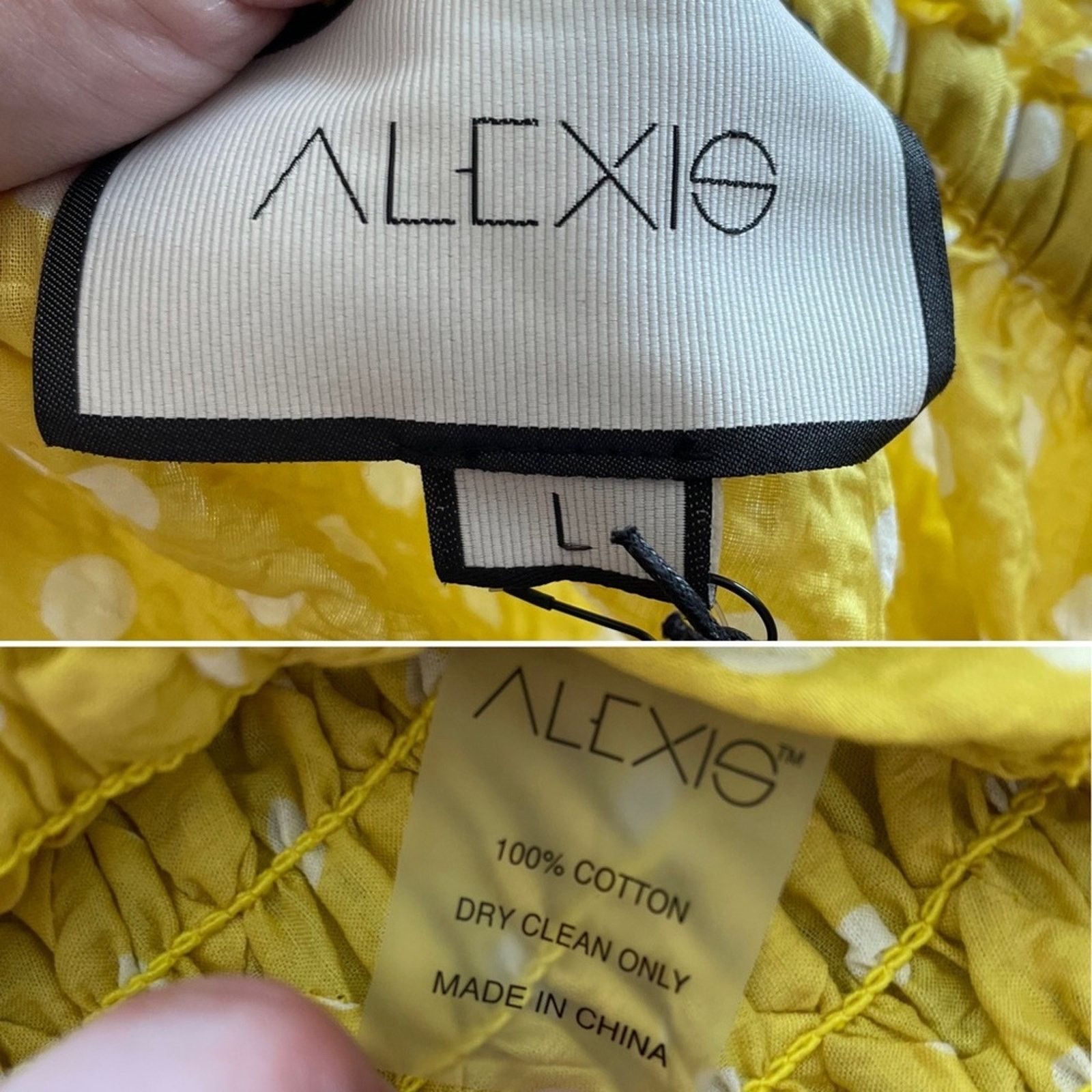 ALEXIS Alexis Marilena Smocked Polka Dot Off Shoulder Mini Dress L Size L / US 10 / IT 46 - 10 Thumbnail