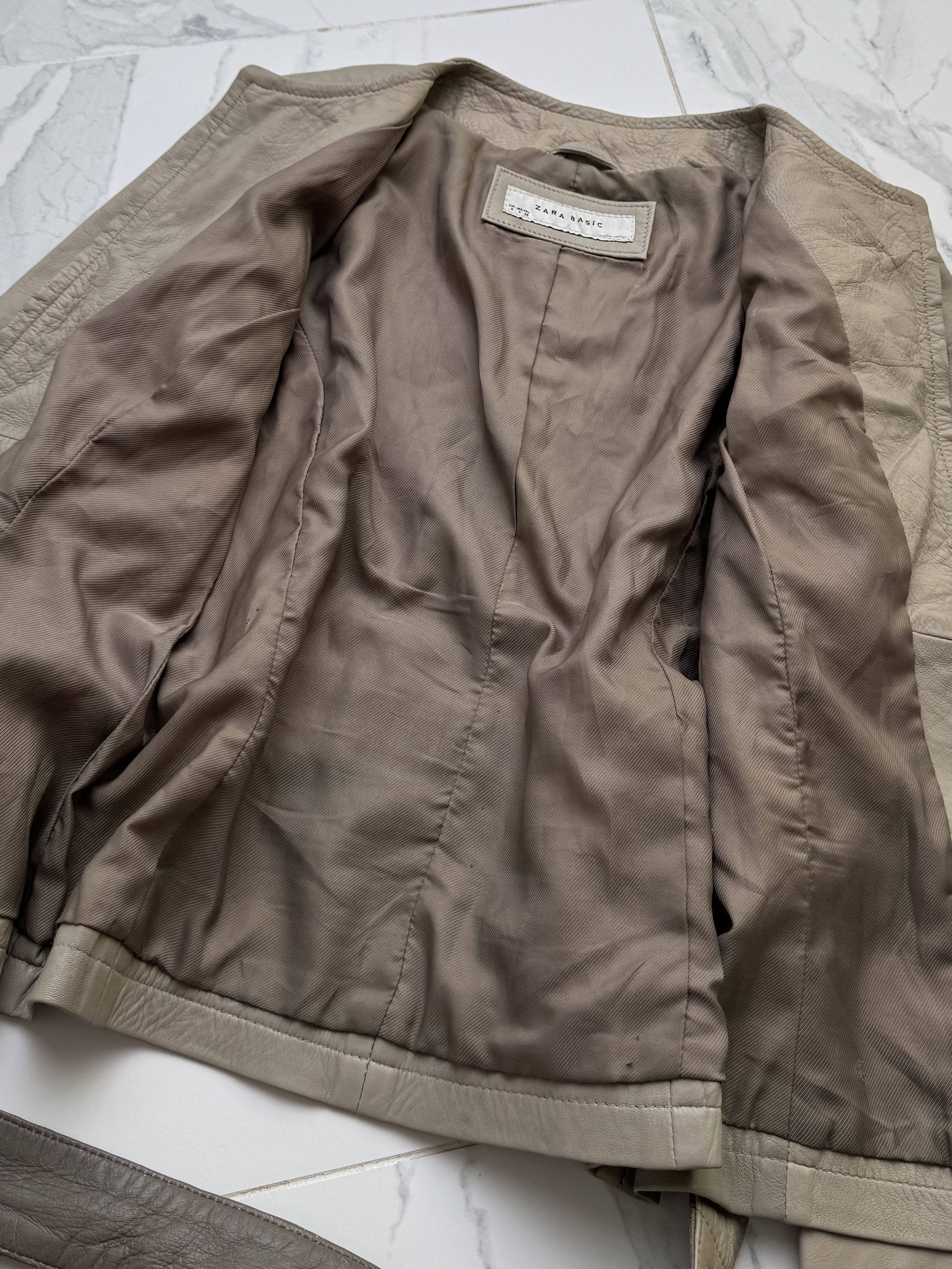 Genuine Leather Vintage Leather Jacket Women Belted Fitted Zip Minimalist Size S / US 4 / IT 40 - 8 Thumbnail