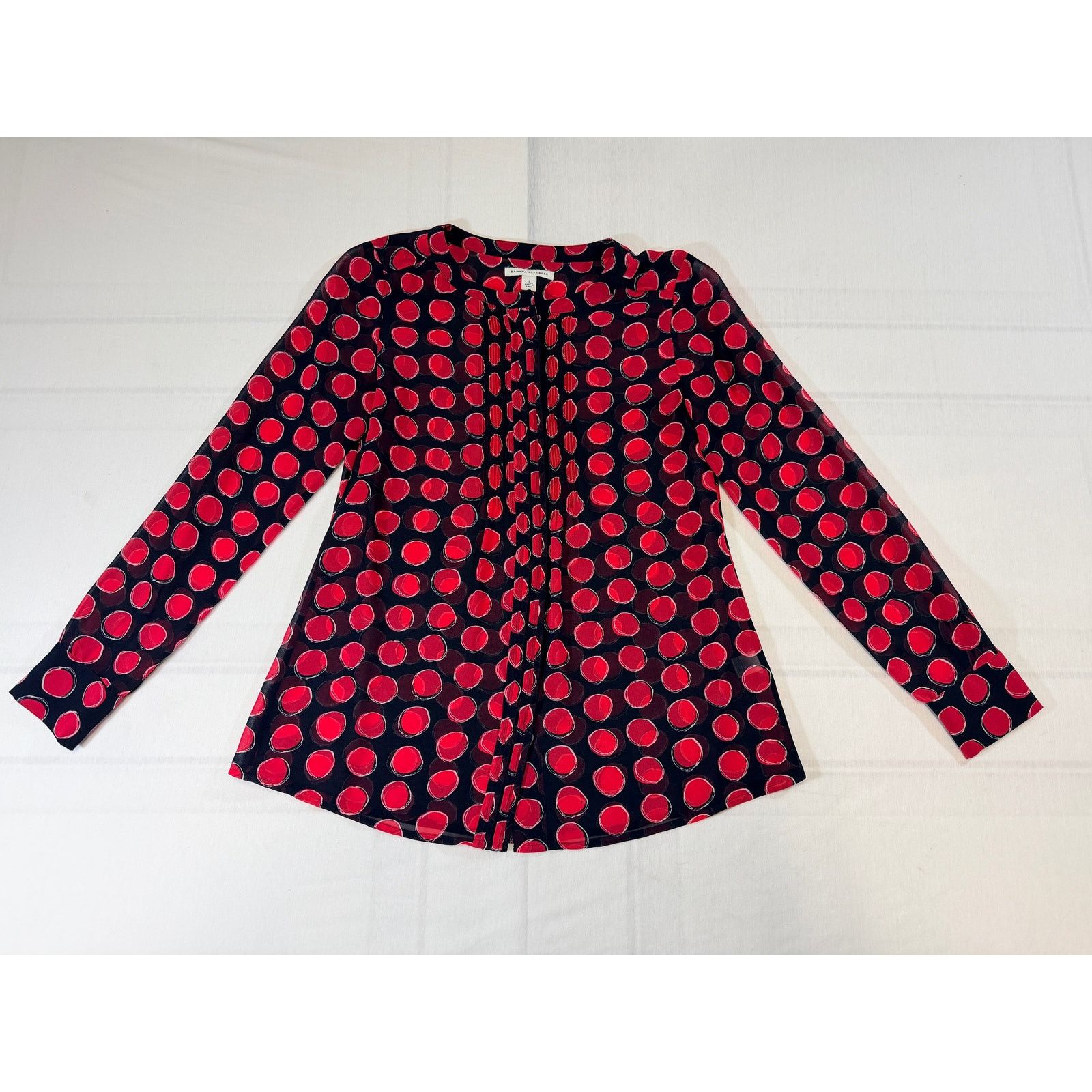 Banana Republic Banana Republic Women’s Blouse Red Polka Dot Size S / US 4 / IT 40 - 1 Thumbnail