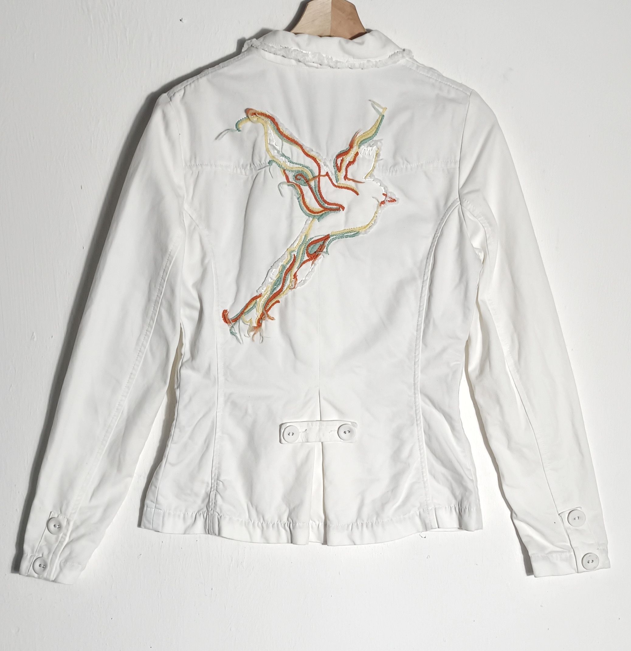 Art Comes First Jeans Jacket bird art by ohipie designer france Size S / US 4 / IT 40 - 1 Thumbnail