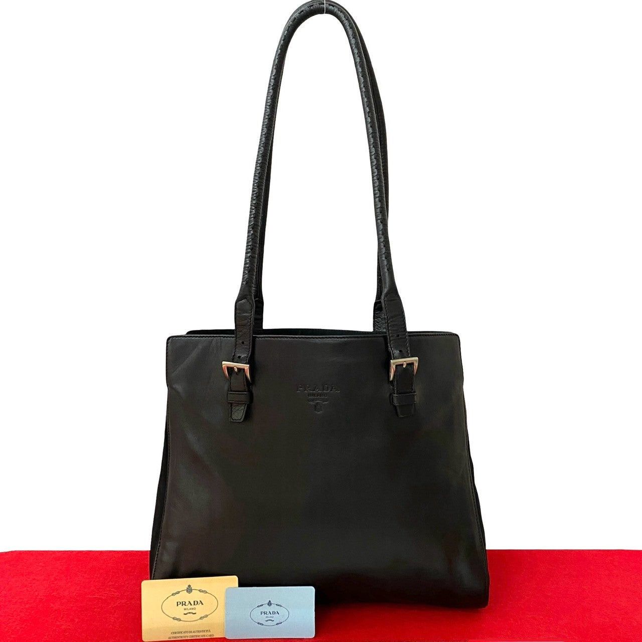 Prada Prada Shoulder Bag Black Leather Size ONE SIZE - 1 Thumbnail