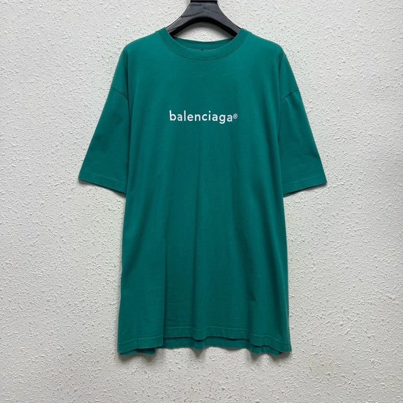 Balenciaga Balenciaga Teal Short Sleeve T-Shirt - dmc Size US M / EU 48-50 / 2 - 1 Thumbnail