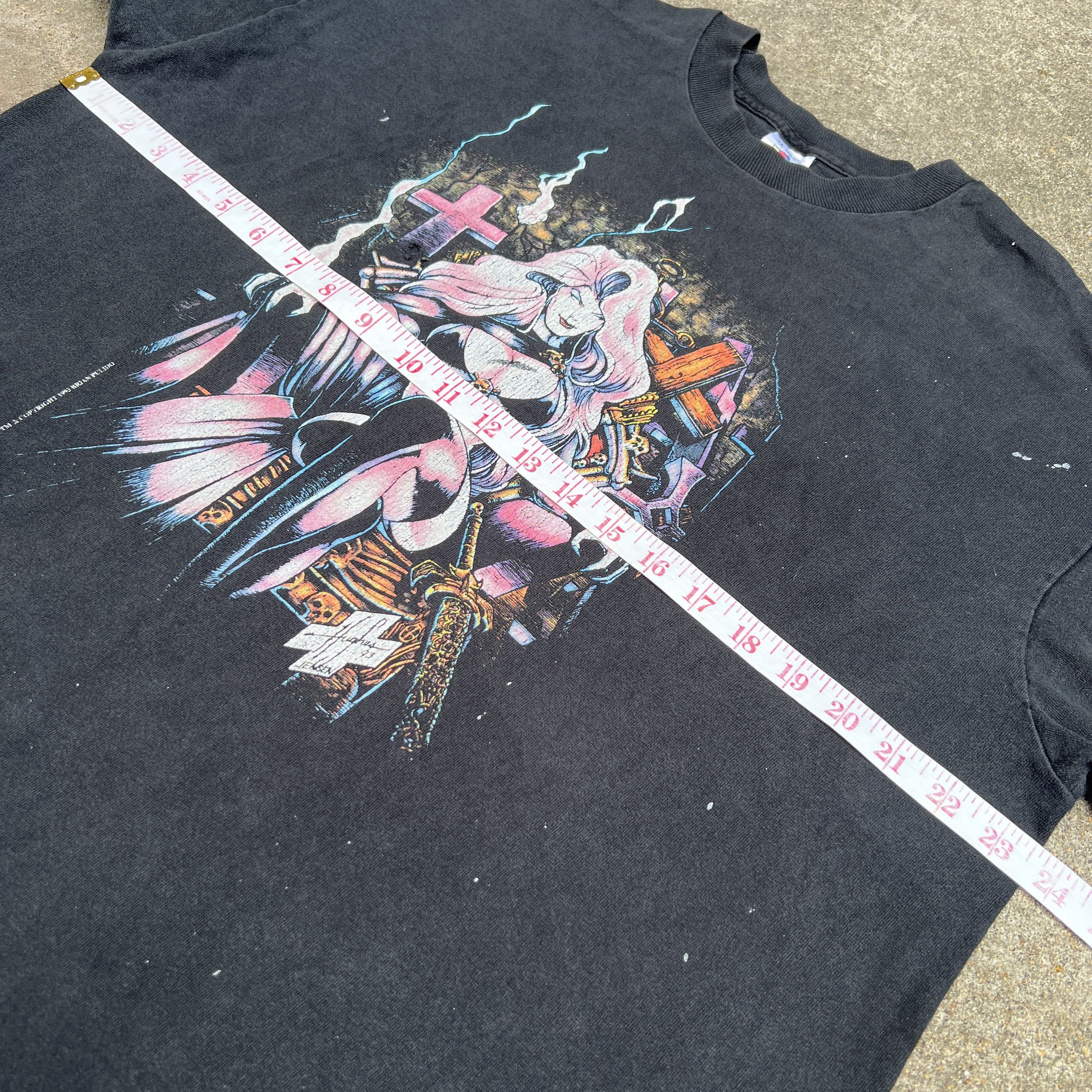 Marvel Comics × Vintage Vintage 1993 lady death Marvel Chaos! Comics Tee Faded Size US XL / EU 56 / 4 - 19 Thumbnail