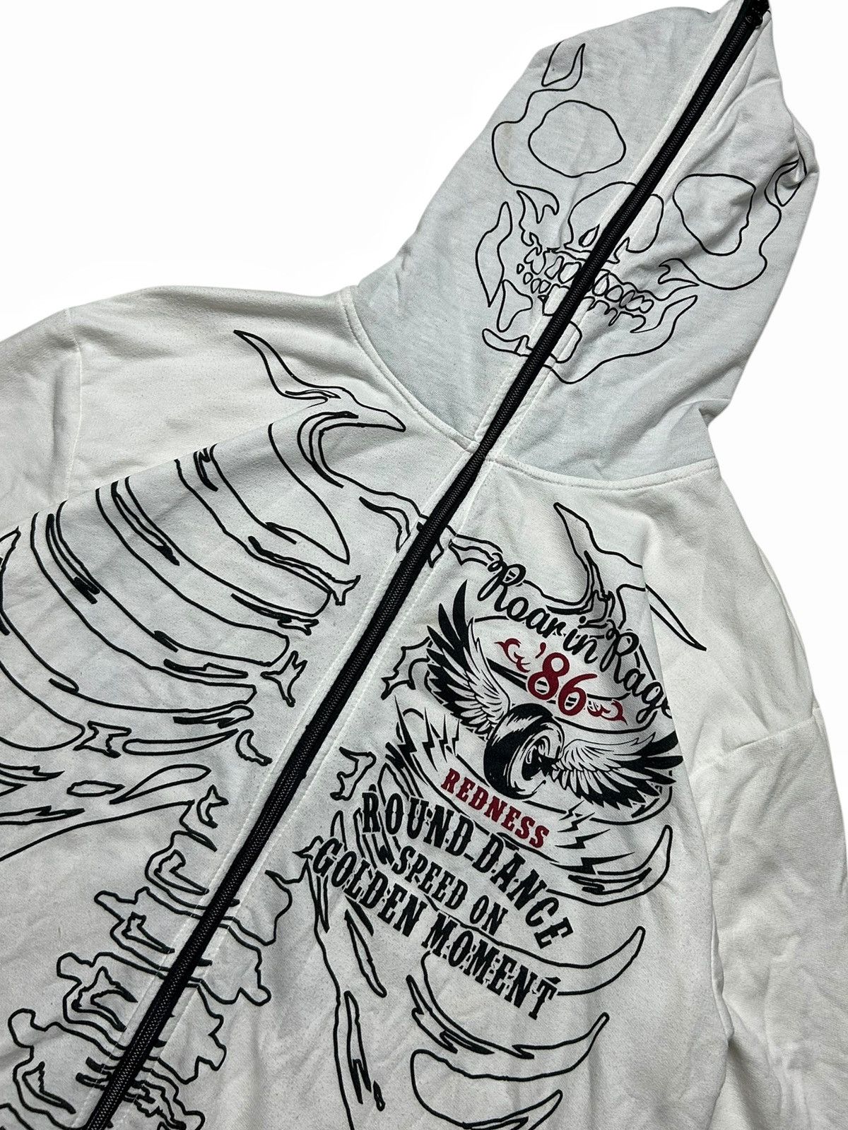 Japanese Brand Skull Skeleton Hoodies Sweathirt Roarin Rage 86 Redness Size US L / EU 52-54 / 3 - 7 Thumbnail