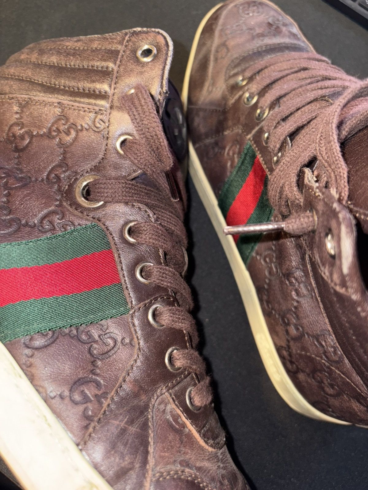Gucci Gucci High Top Leather Sneaker Size US 9 / EU 42 - 4 Thumbnail