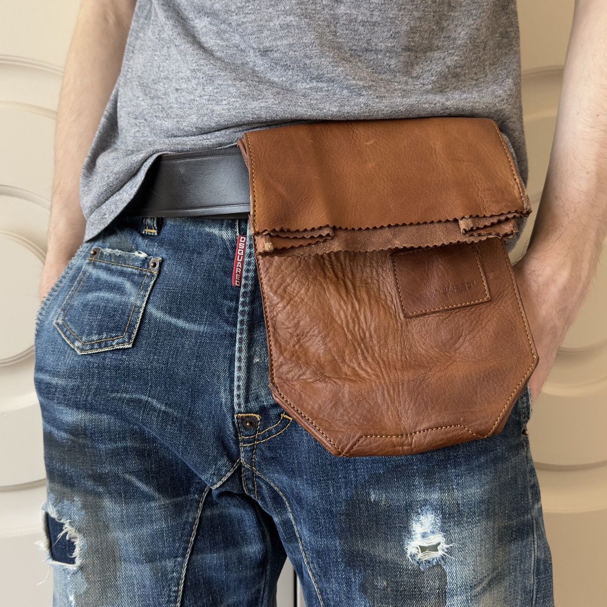 Dsquared2 Dsquared2 F/W 2002 Leather Belt Bag Homeless Collection Size 32 - 1 Thumbnail