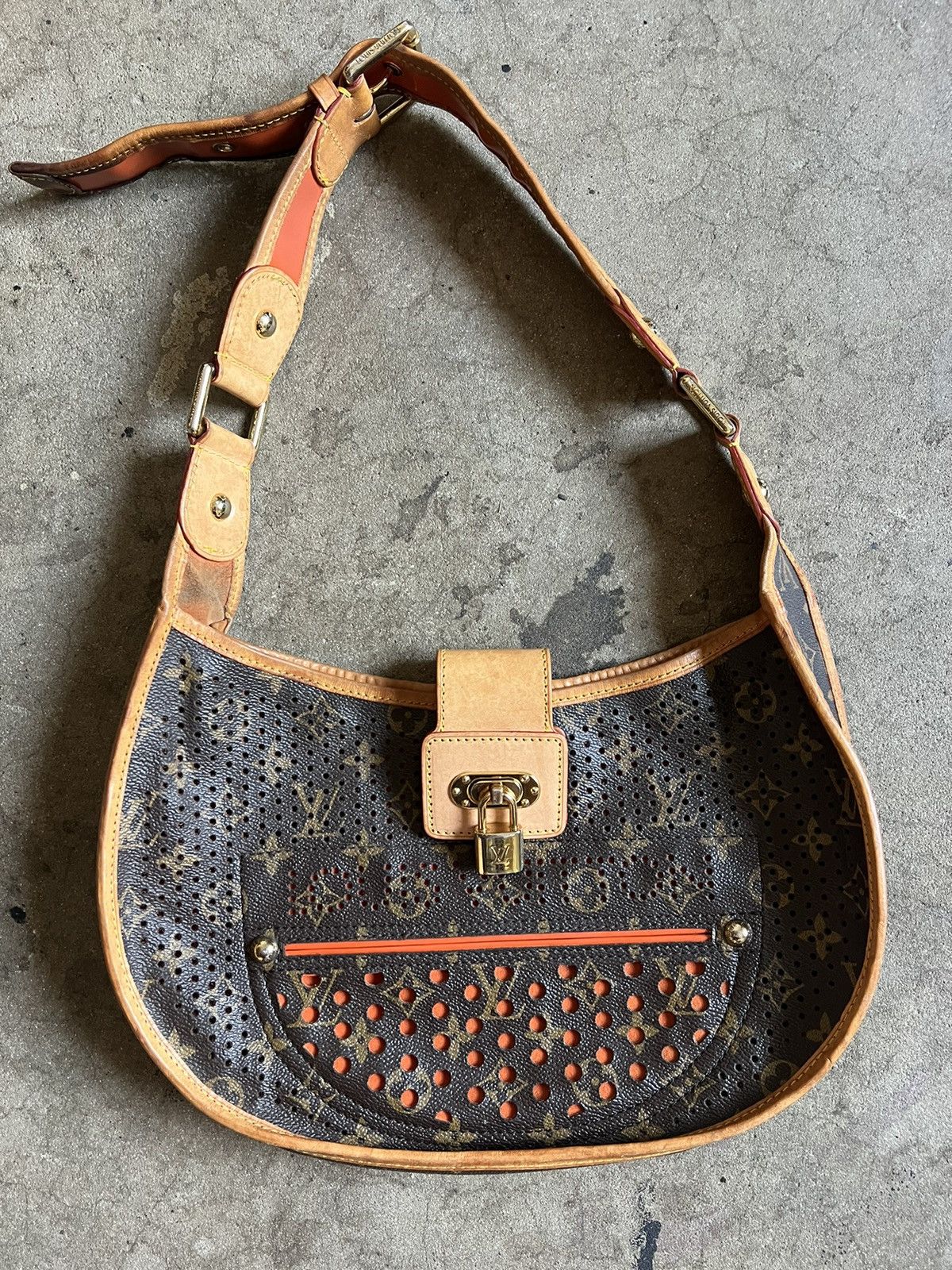 Louis Vuitton LOUIS VUITTON Shoulder Bag Monogram Perfo Demi Lune