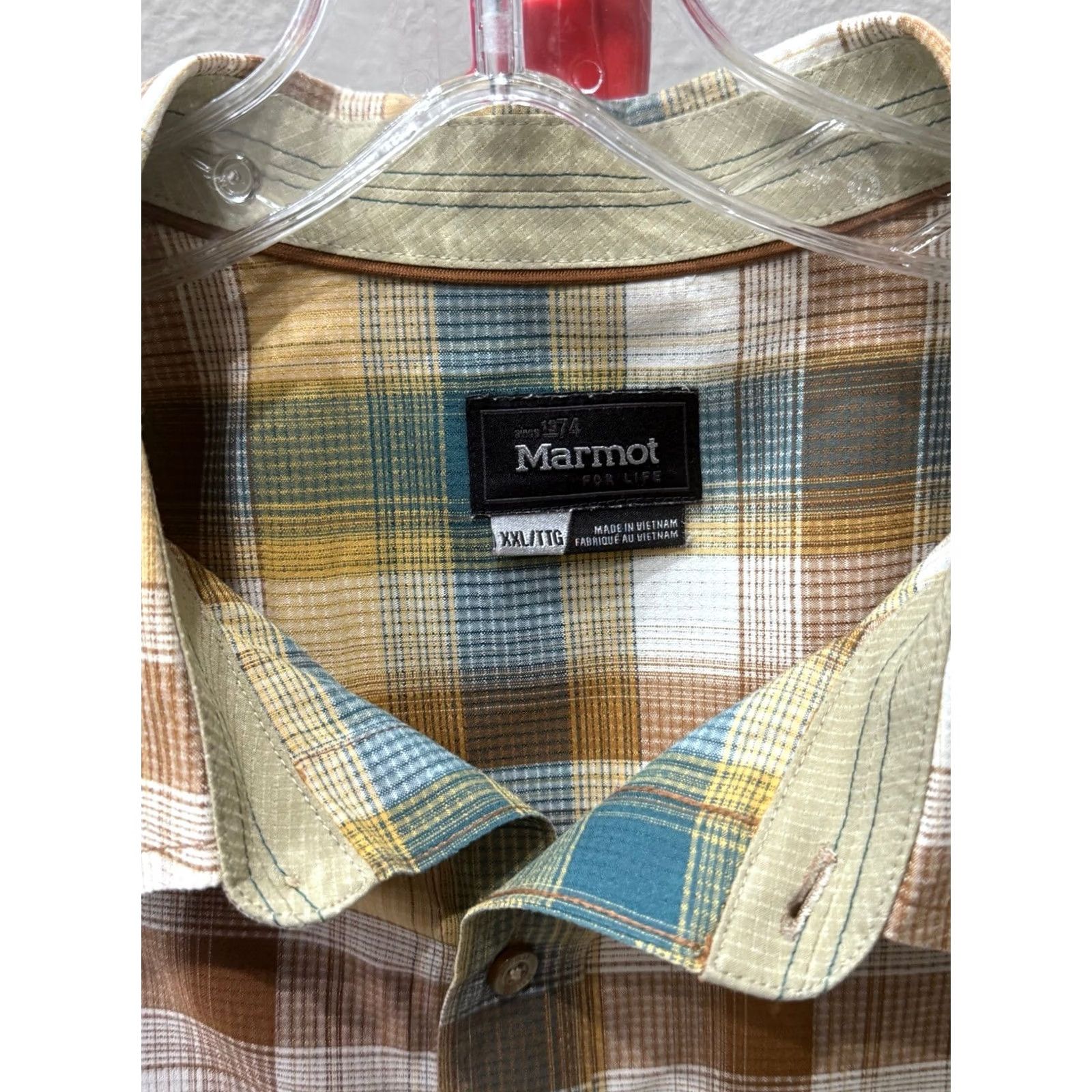 Marmot Marmot Shirt XXL 2XL Plaid Short Sleeve Button Up Men Multicolor Mens Size US XXL / EU 58 / 5 - 4 Thumbnail