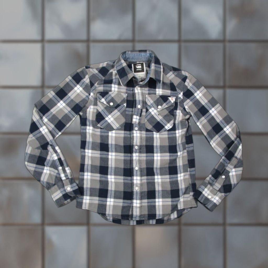 G-Star G Star Shirt Mens Small Blue Arizona Elijah Button Up Zip Pearl Snaps Work Moto Shadowed by G-Star RAW Size US S / EU 44-46 / 1 - 1 Thumbnail