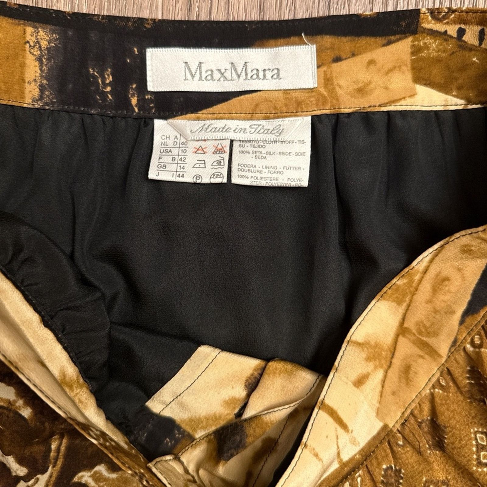 Max Mara Max mara Elegant Patchwork brown, and tan button front skirt Size 30" / US 8 / IT 44 - 4 Thumbnail