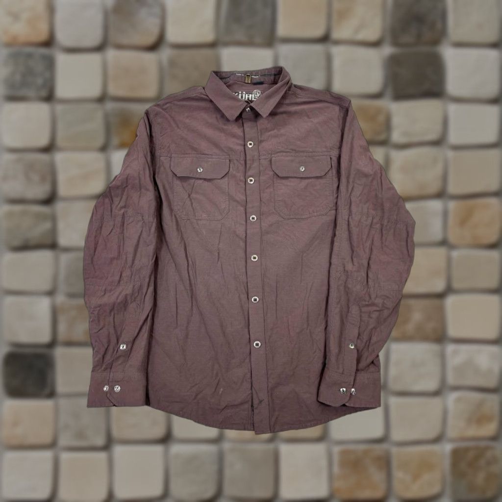 Vintage Kuhl Shirt Mens L Red Cotton Blend Button Up - Button-Down Collared Long Sleeve Casual Vintage? No; omit N/A. Size US L / EU 52-54 / 3 - 1 Thumbnail