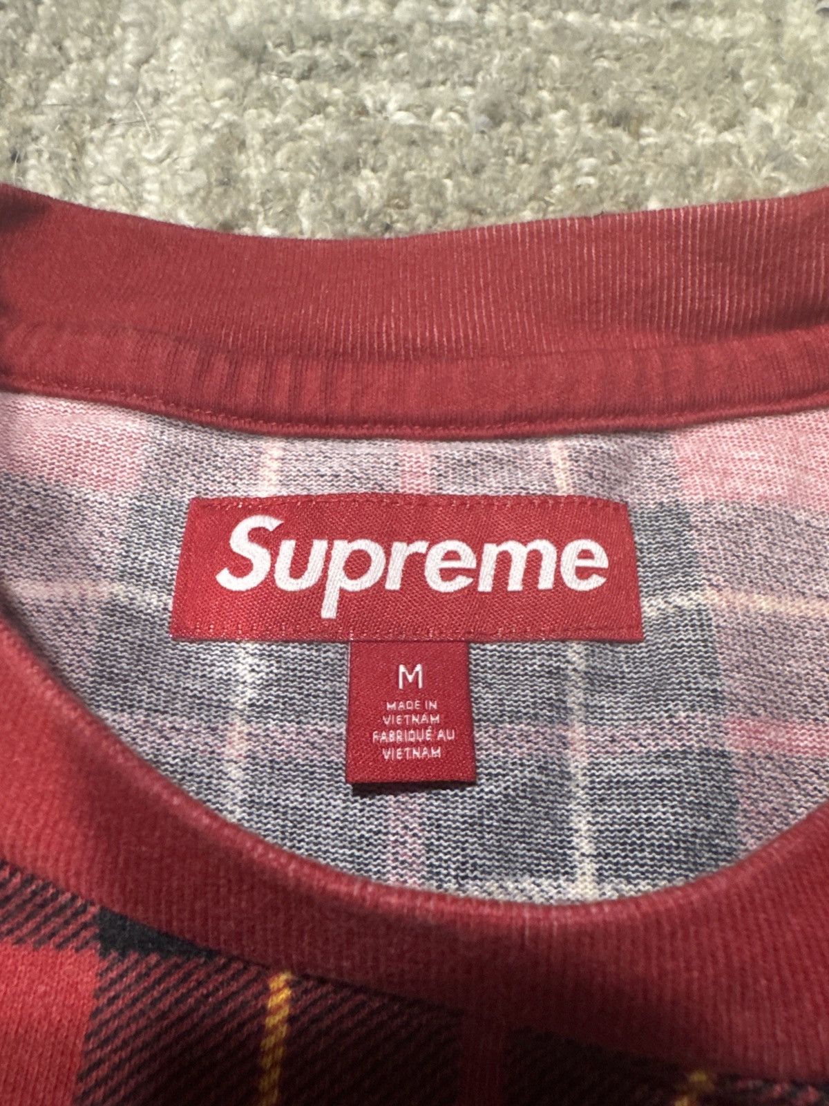 Supreme 2023 Supreme Short-Sleeve Pocket Tee 'Plaid' Size US M / EU 48-50 / 2 - 4 Thumbnail