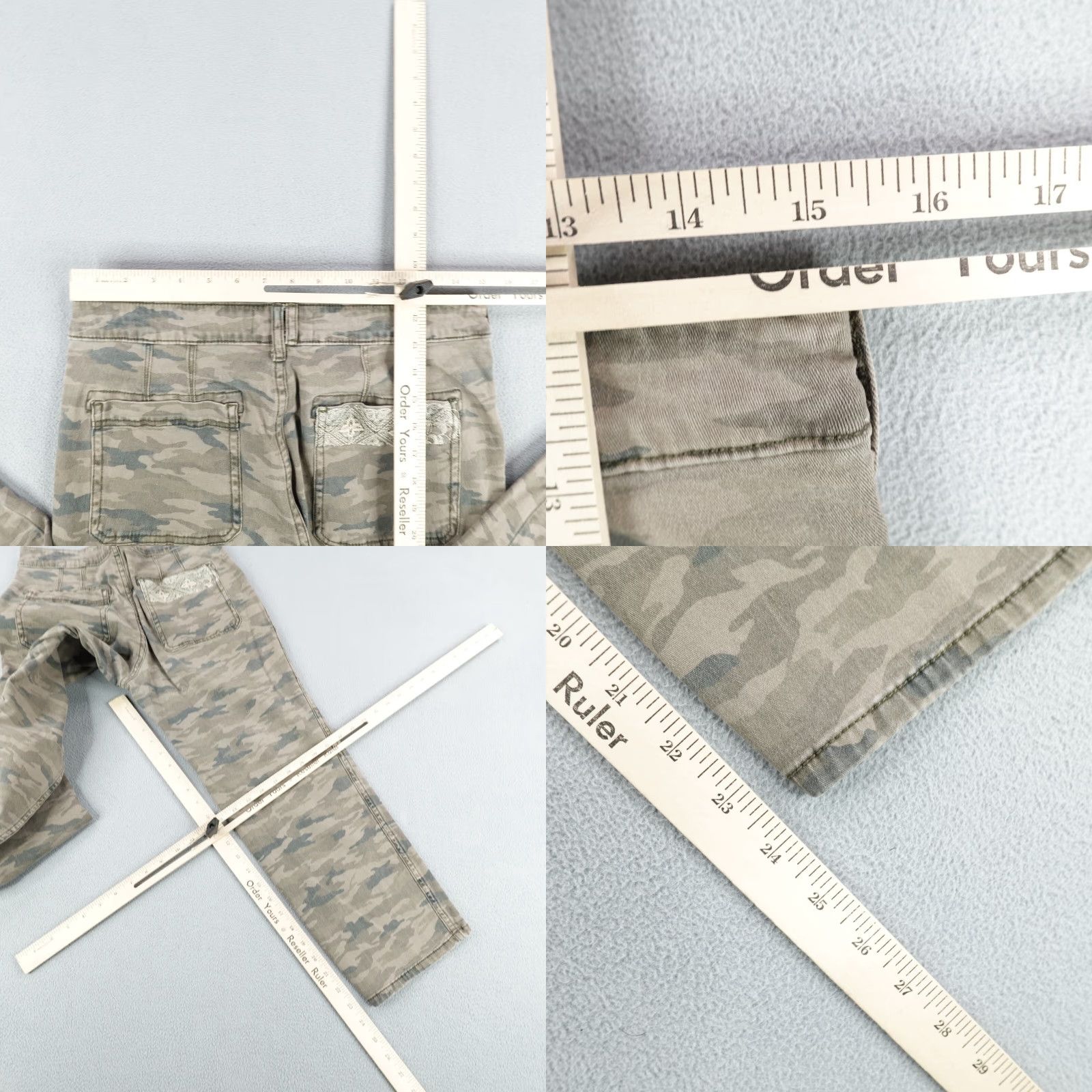Anthropologie VINTAGE Anthropologie Brown Camo Pants Womens 28 Cropped Embroidered Utility Casual Workwear Size 28" / US 6 / IT 42 - 8 Thumbnail