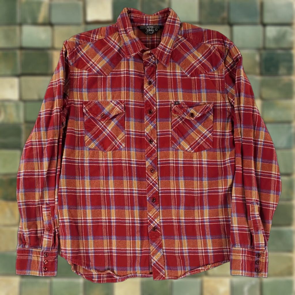 Vintage Salt Valley Western Shirt Pearl Snap Flannel Plaid Red Brown Mens L Western Shirt Long Sleeve Red Brown L Mens Size US L / EU 52-54 / 3 - 1 Thumbnail