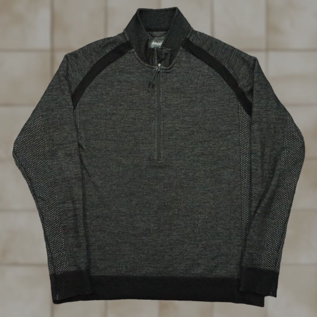 Vintage Proof Pullover Men XL Gray Black 1/4 Zip Performance Jacket Shirt Size US XL / EU 56 / 4 - 1 Thumbnail