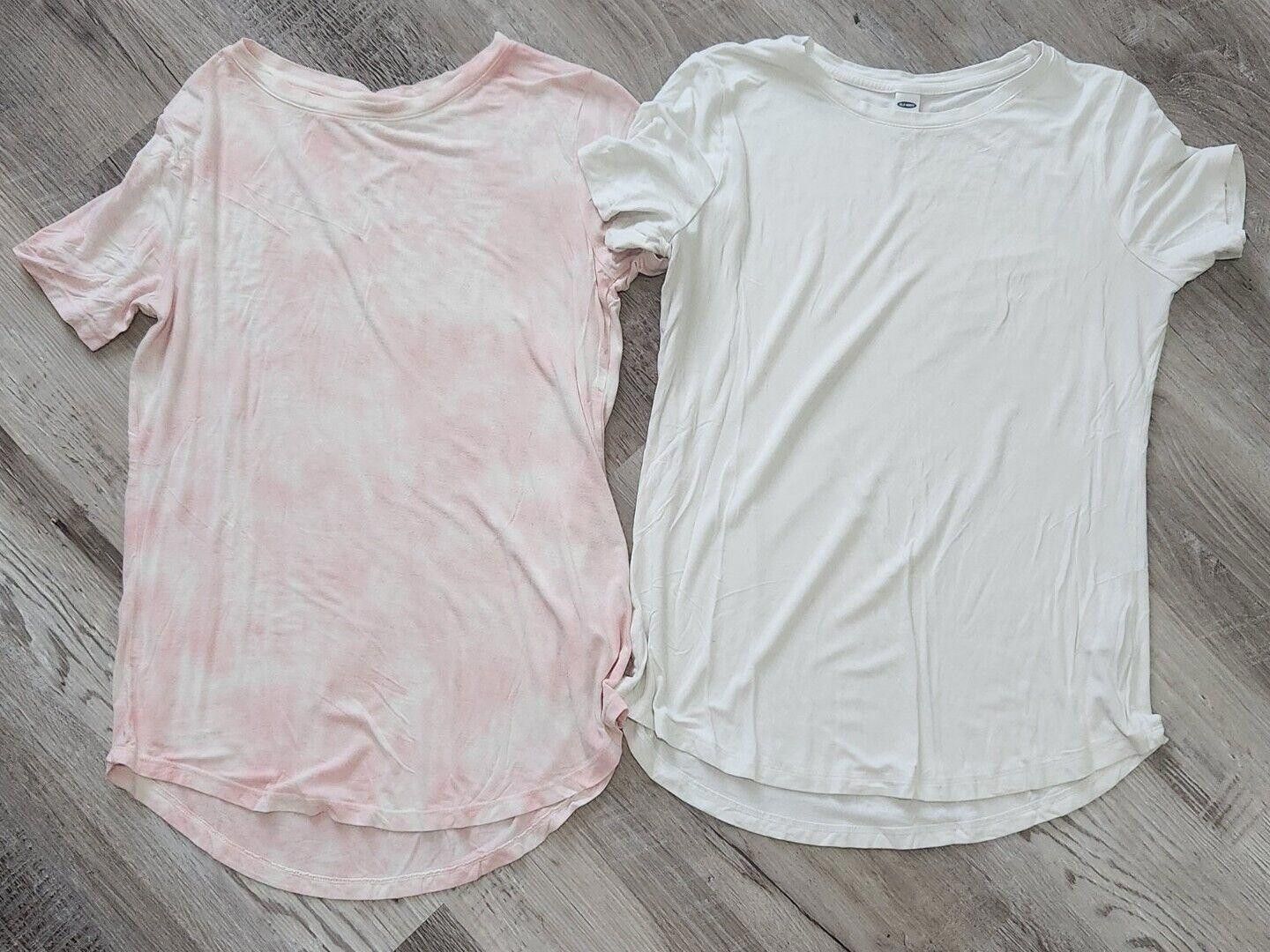 Old Navy Old Navy Luxe Shirts Extra Small Xs White Pink Tie Dye SS Size XS / US 0-2 / IT 36-38 - 1 Thumbnail