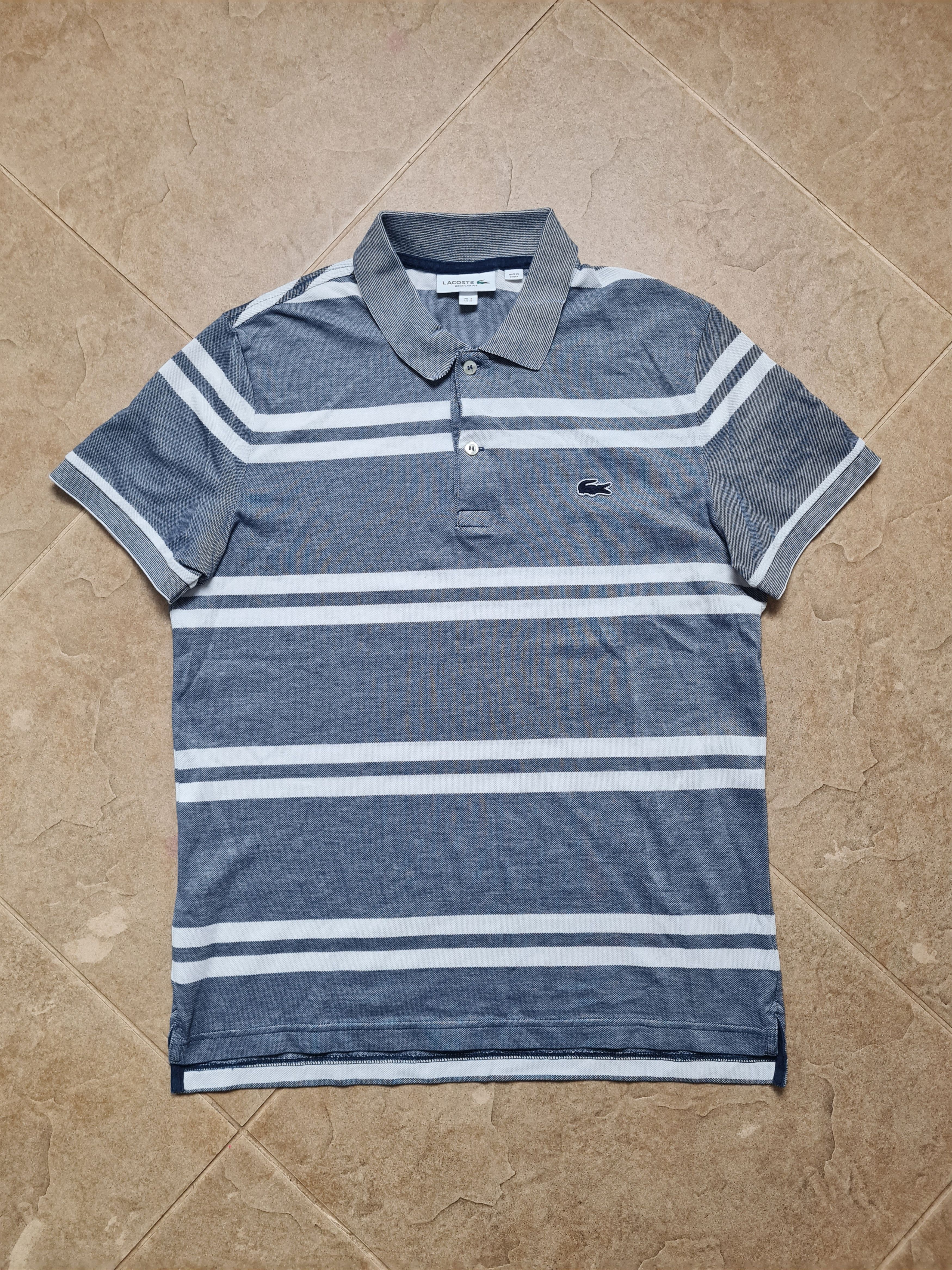 Lacoste Lacoste Men's Regular Fit Stripe Pique Polo Shirt Size S Size US S / EU 44-46 / 1 - 4 Thumbnail