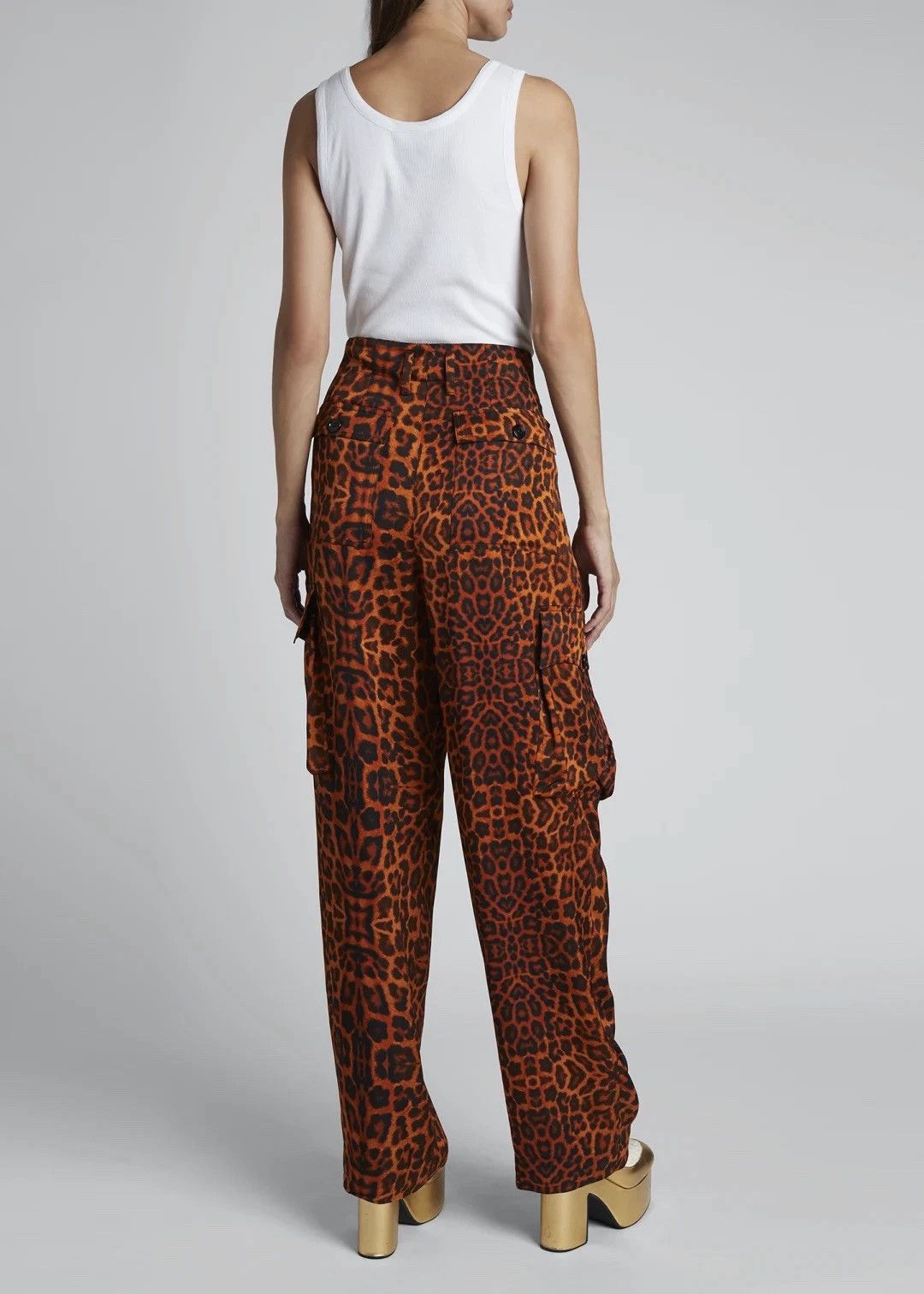 Dries Van Noten Dries Van Noten Leopard Print Cargo Wide-Leg Pants Size 26" / US 2 / IT 38 - 5 Thumbnail