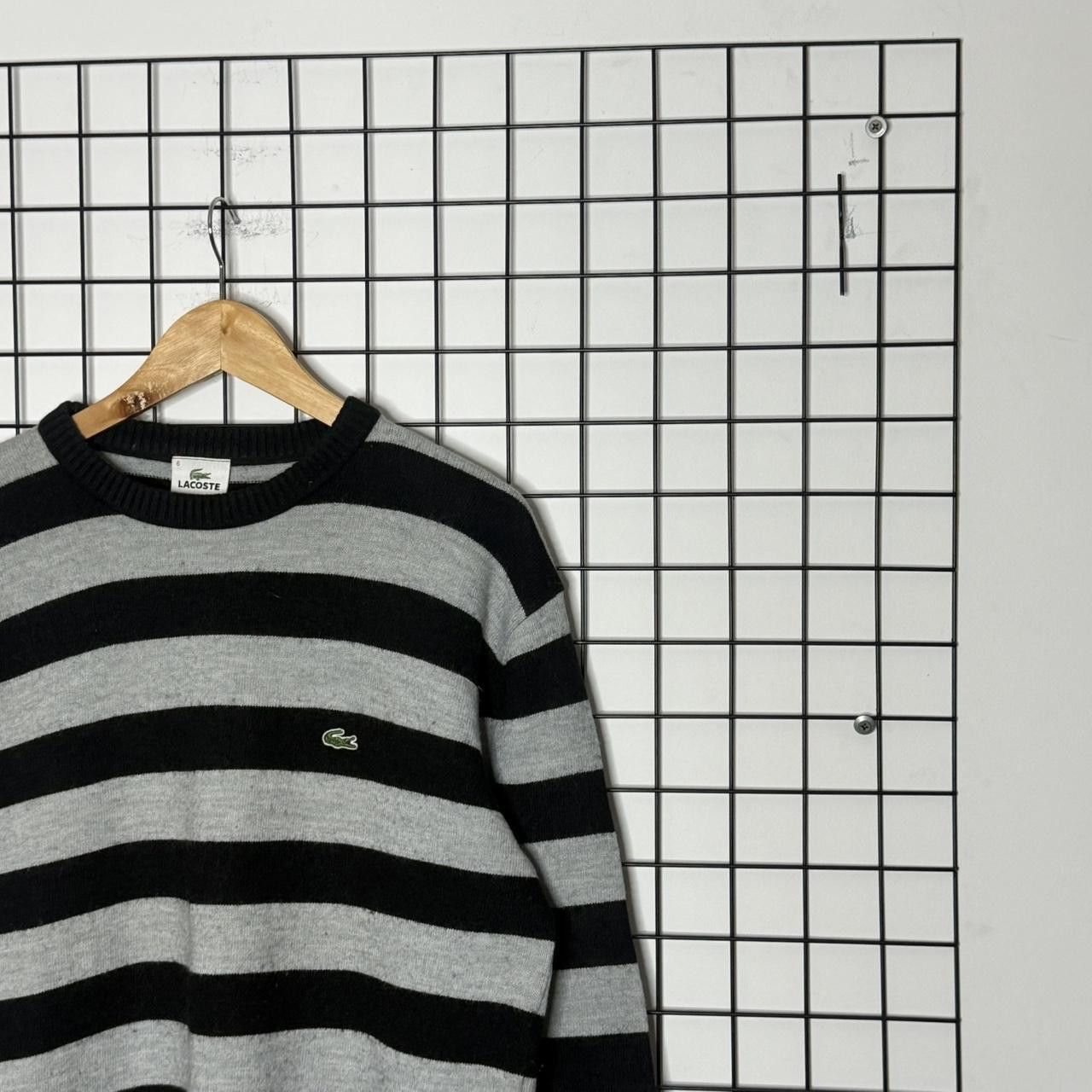 Lacoste Lacoste Lana Wool Jumper Striped Black Grey Size US L / EU 52-54 / 3 - 4 Thumbnail
