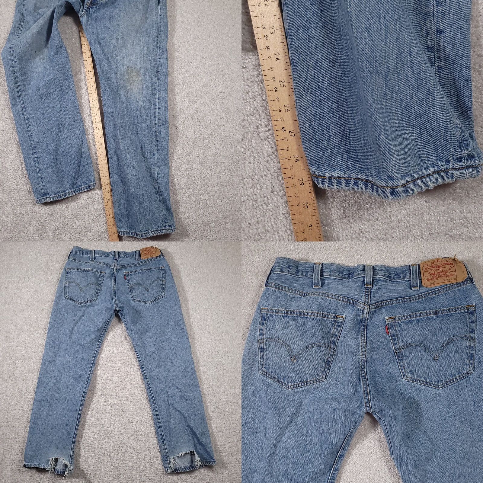 Levi's VINTAGE Levi's 501 Original Fit Button Fly Straight Leg Jeans Mens 38x30 Workwear Grunge Size US 38 / EU 54 - 9 Thumbnail