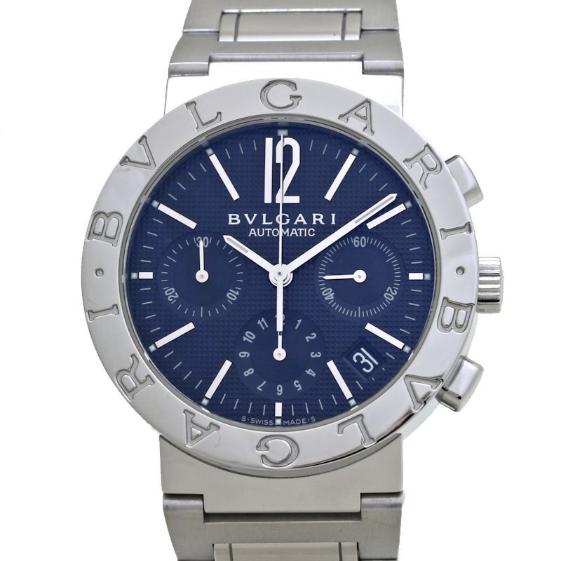 Bvlgari Bvlgari Black Dial Bvlgari Bvlgari Chronograph Watch Bb38Bssdch/n Bb38Ssch Metal Automatic Bb38Bssdch/n Bb38Ssch