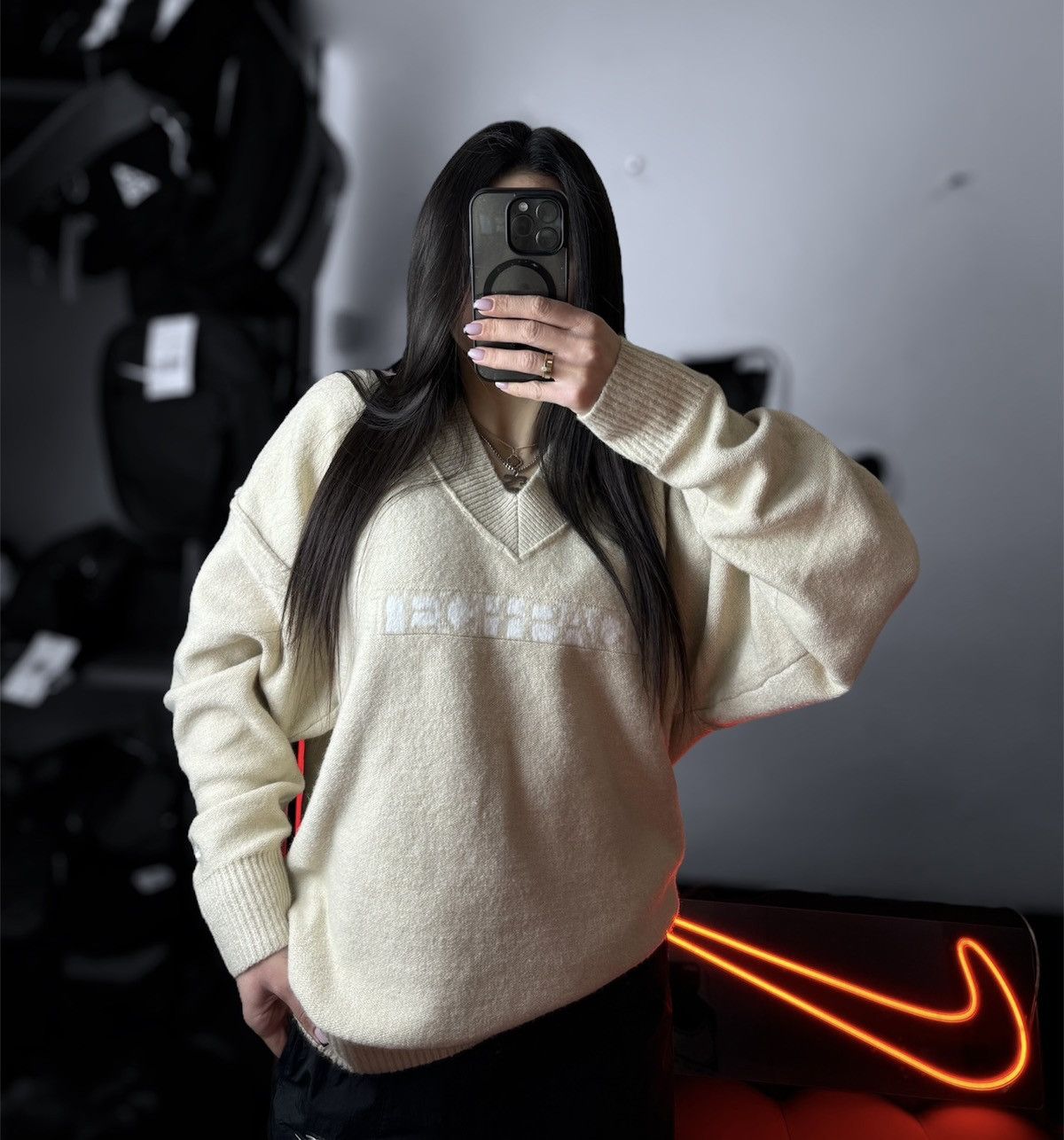 Nike × Vintage Vintage NIKE TECH PACK ENGINEERED KNIT SWEATSHIRT BEIGE Size US S / EU 44-46 / 1 - 13 Thumbnail
