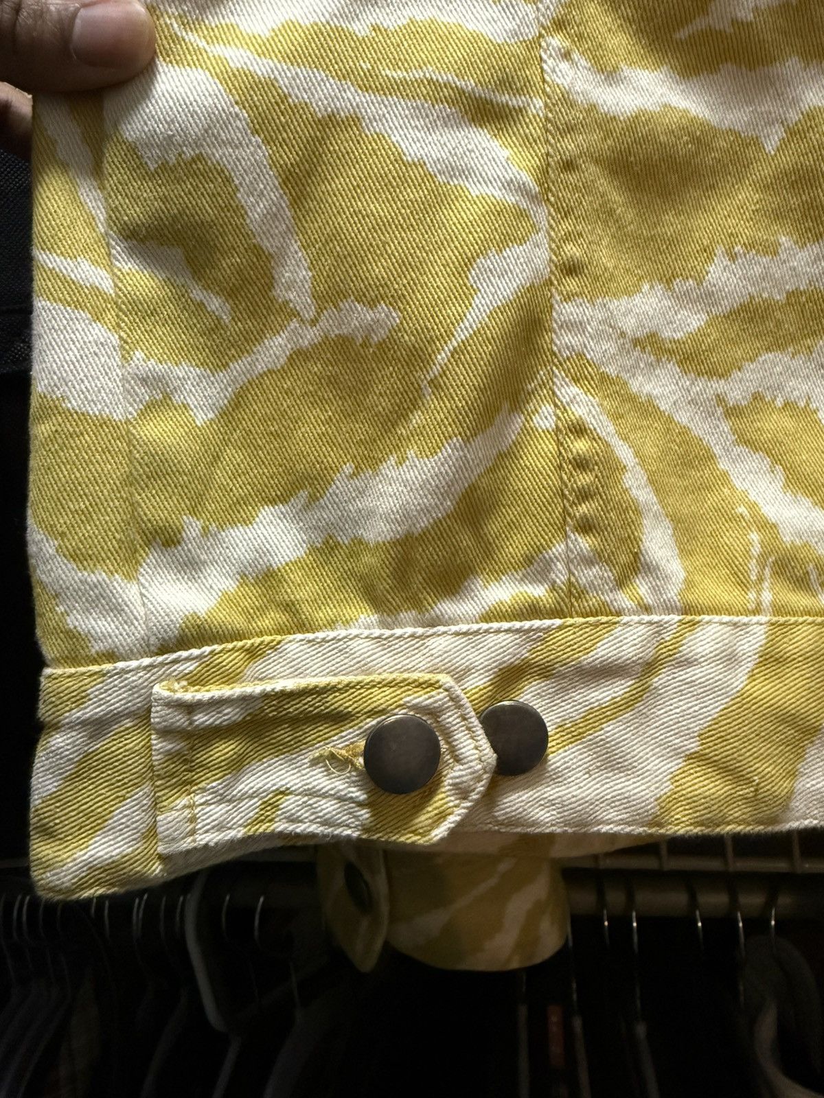 I.N.C Yellow Zebra Print Denim Trucker Jacket Size US S / EU 44-46 / 1 - 7 Thumbnail