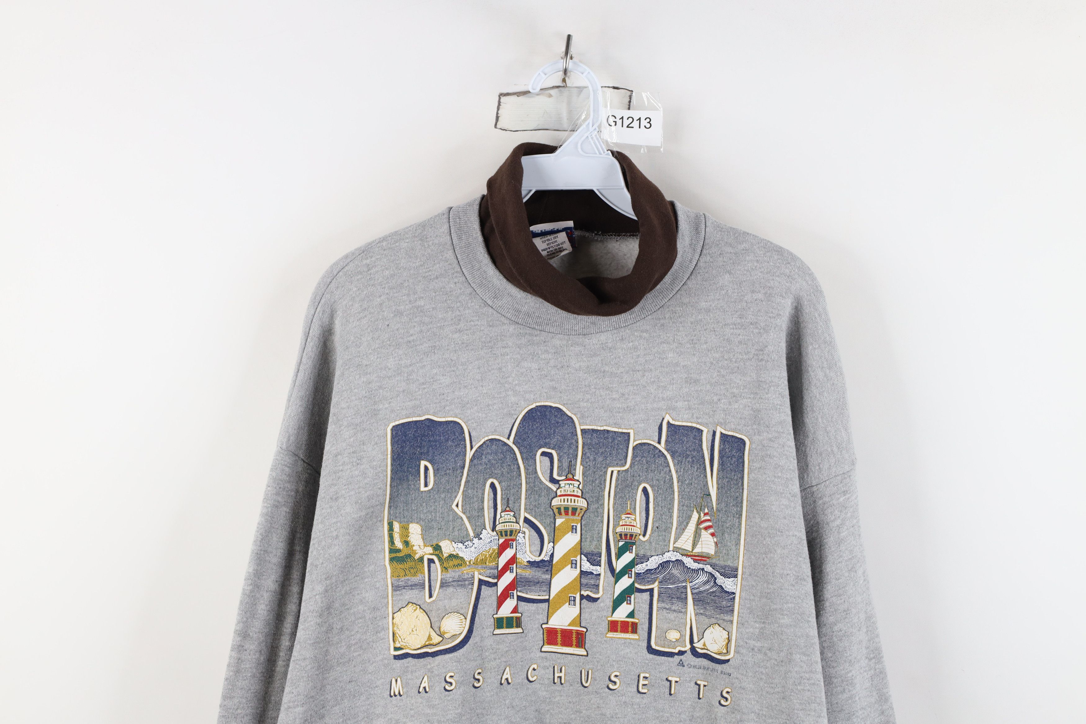 Vintage Vintage 90s Lighthouse Turtleneck Sweatshirt USA Size XL / US 12-14 / IT 48-50 - 2 Thumbnail