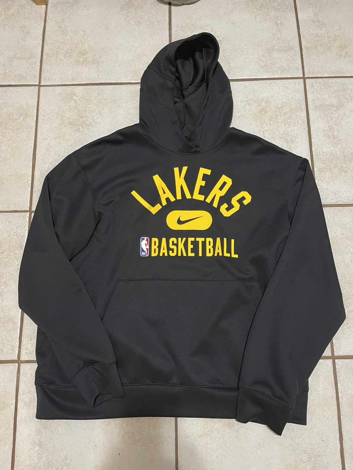 NBA × Nike Los Angeles Lakers Black Practice Pullover Hoodie Size US L / EU 52-54 / 3 - 3 Thumbnail