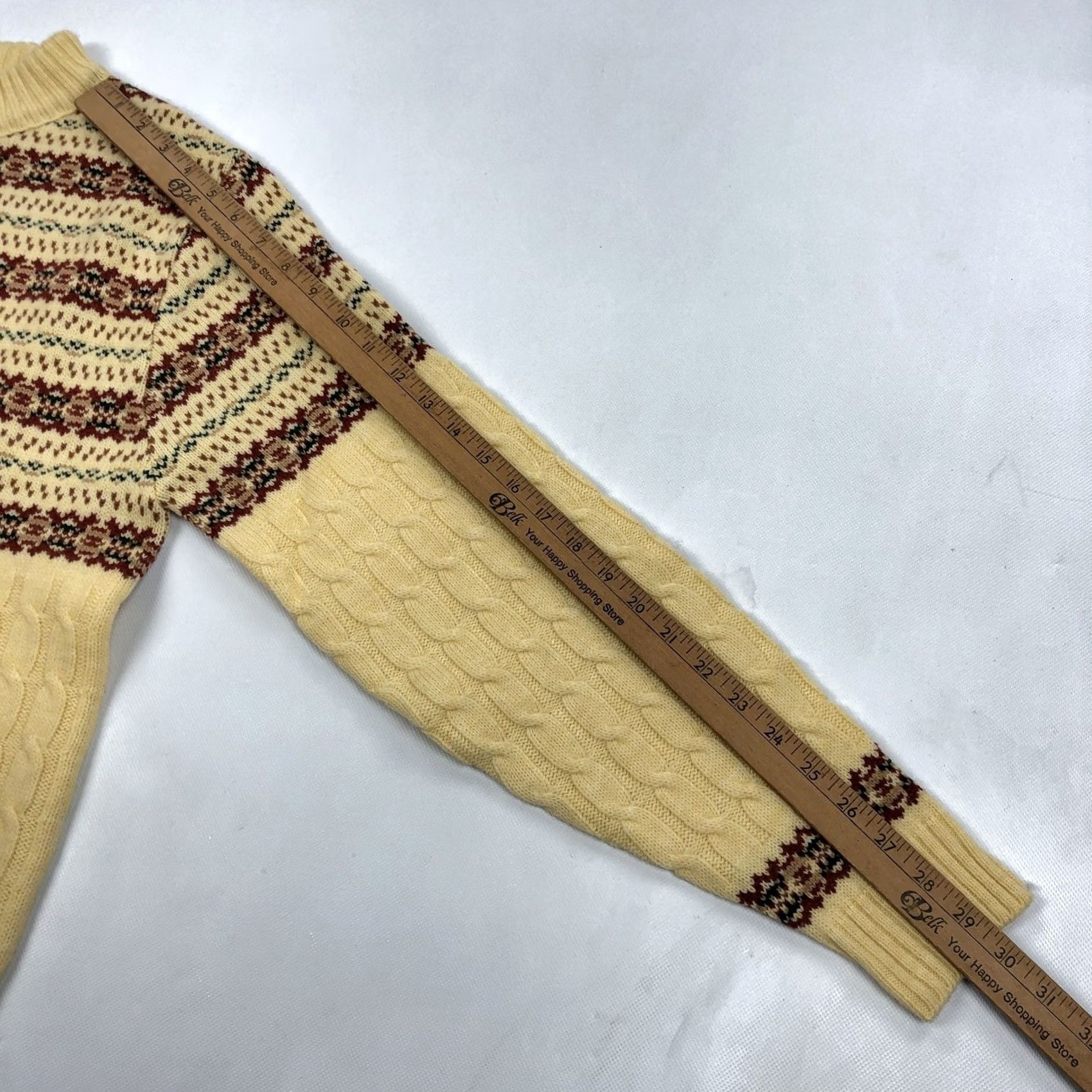 Vintage VINTAGE Lord Jeff Men's XL Fair Isle Cable Knit Wintuk Orlon Acrylic Sweater Size US XL / EU 56 / 4 - 7 Thumbnail