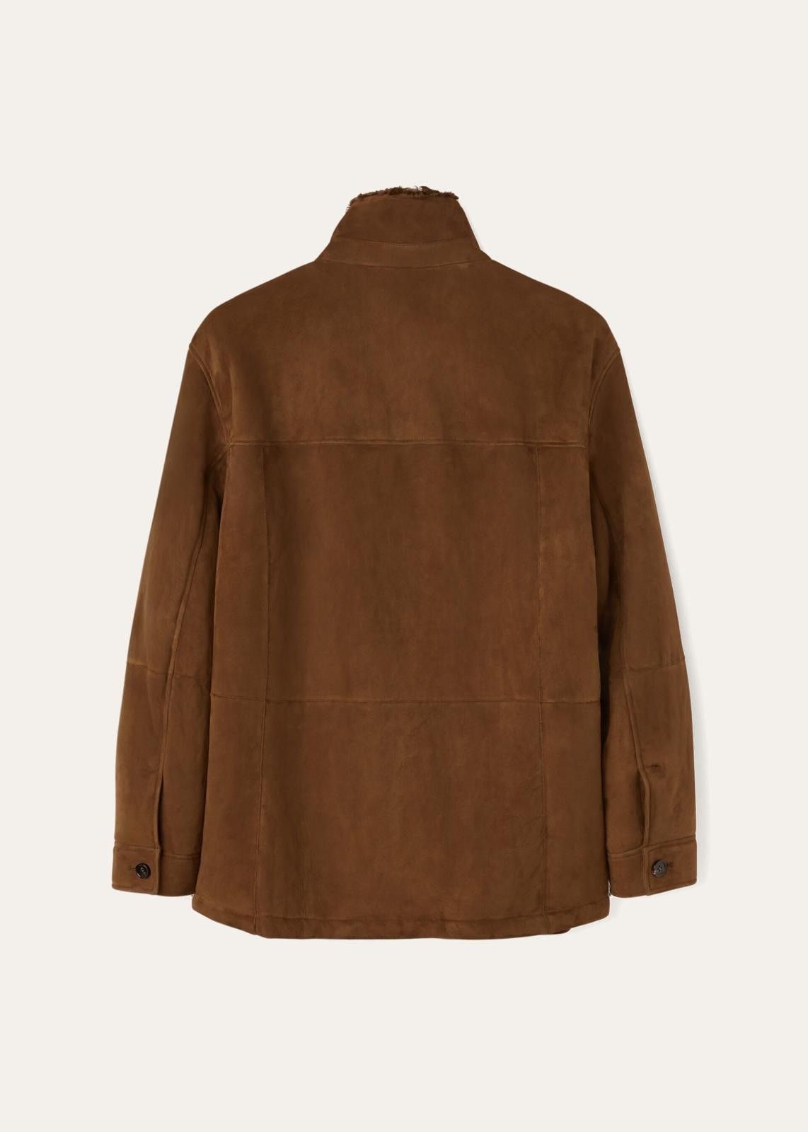 Loro Piana o1srvl11e1224 Shearling Field Jacket in Dusty Chestnut Size US M / EU 48-50 / 2 - 2 Thumbnail