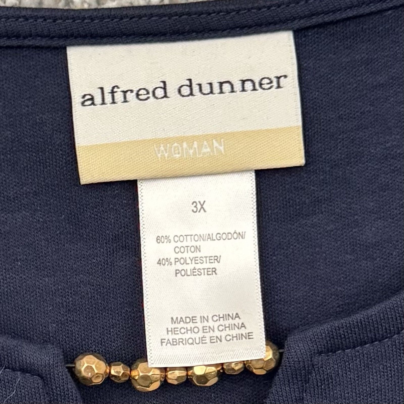 Other Alfred Dunner Top Womenss 3X Plus Beaded Embroidered Boho Size 3XL / US 20-22 - 6 Thumbnail